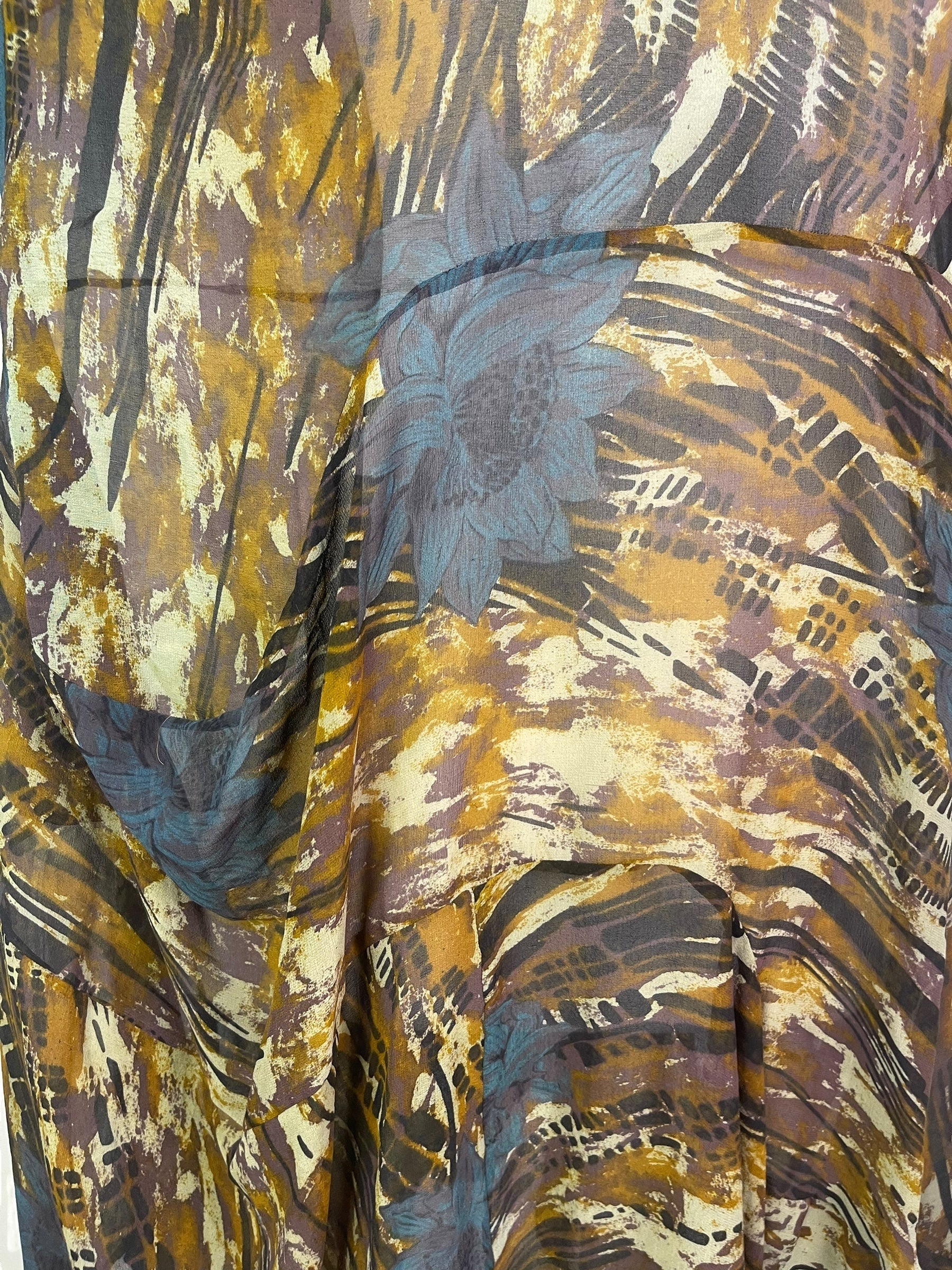 PRG7983 Sheer Avatar Pure Silk Sculptural Long Tunic Dress