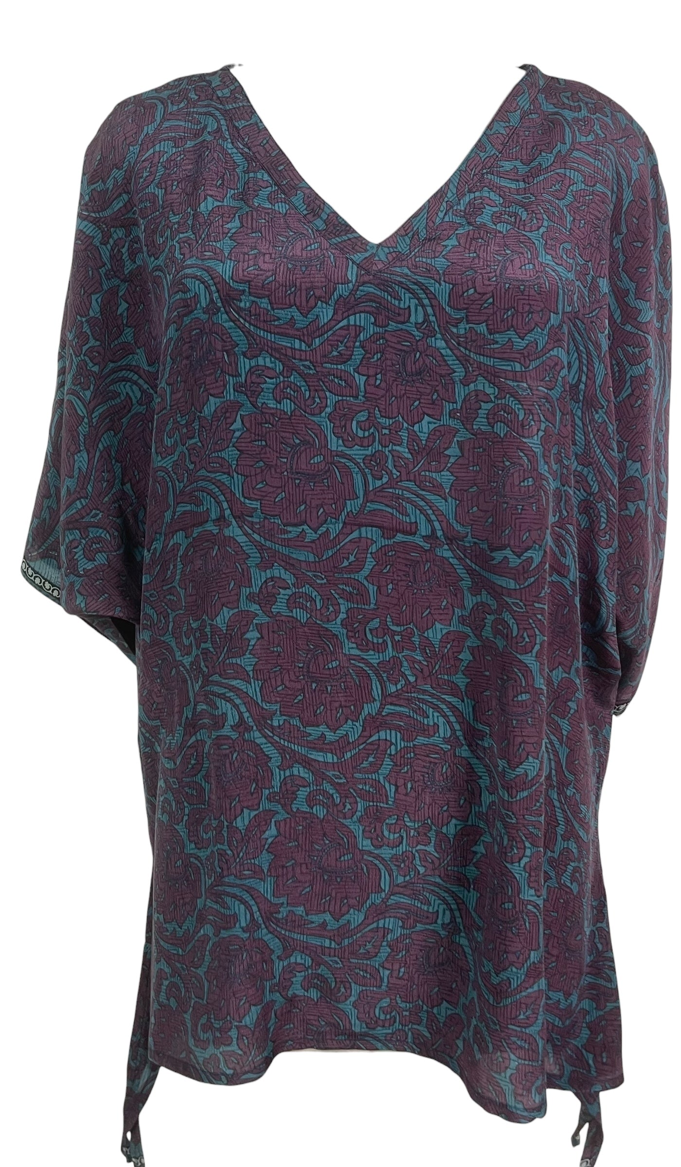 PRC8471 Wabi Sabi Pure Silk Long Tunic with Side Ties