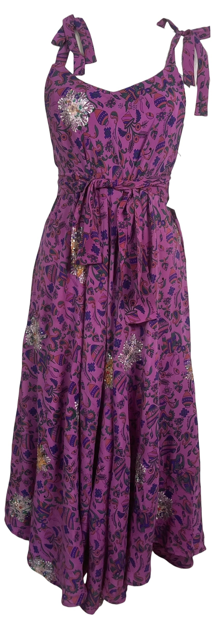 PRC8836 Avatar Pure Silk Maxi Dress with Belt