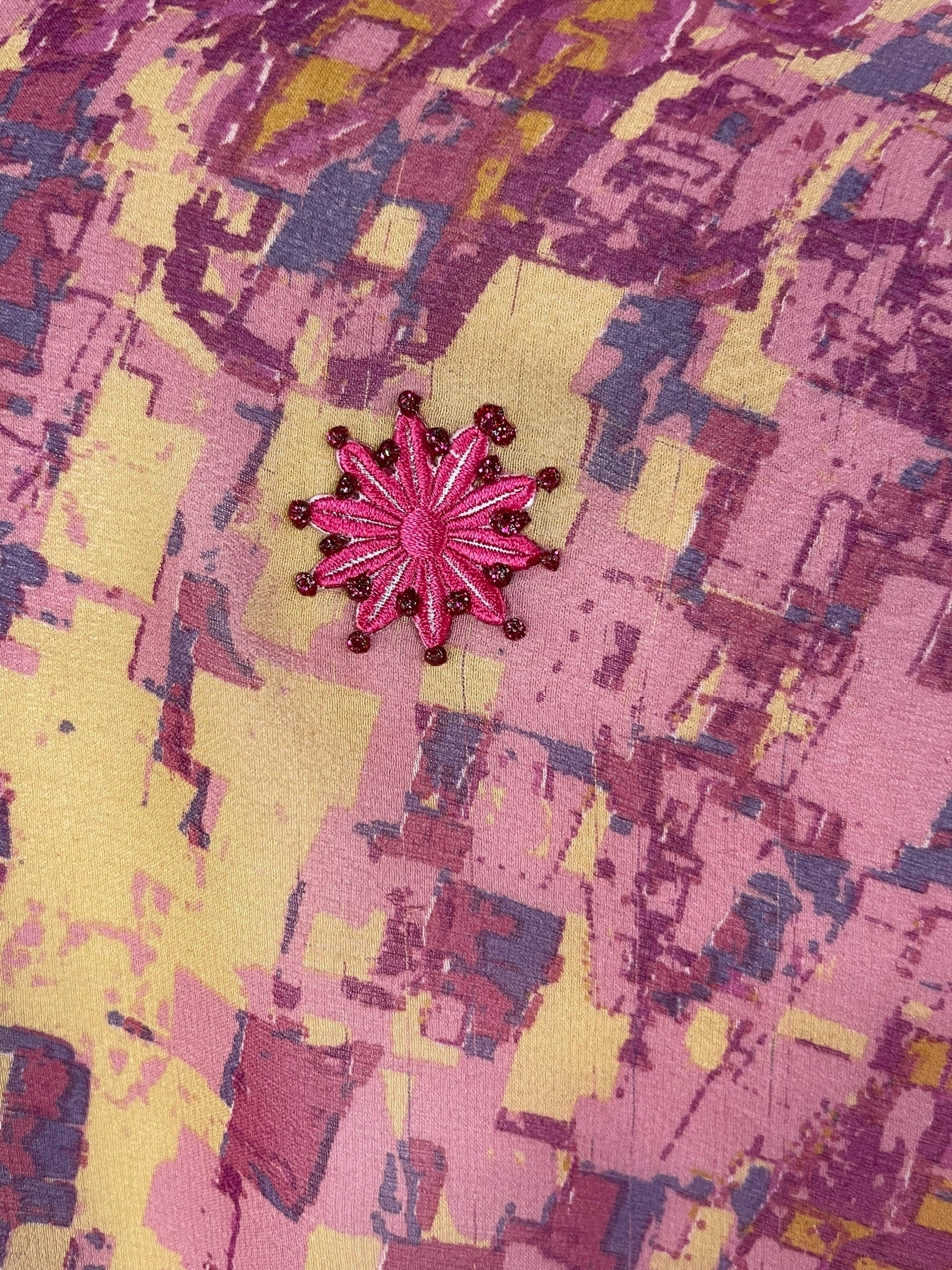 PRG6634 Sheer Avatar Pure Silk Kimono-Sleeved Top