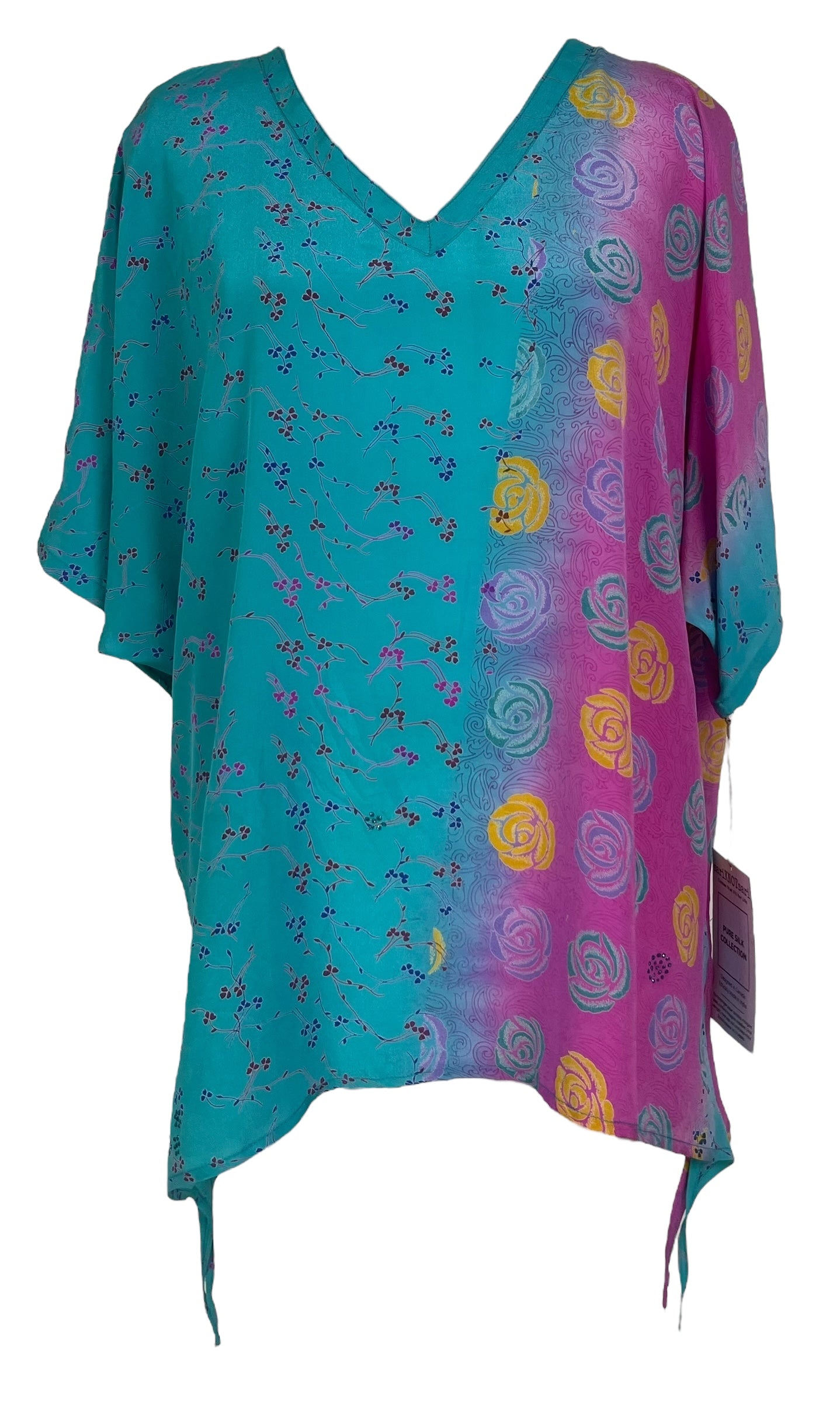 PRC7869 Avatar Pure Silk Long Tunic with Side Ties