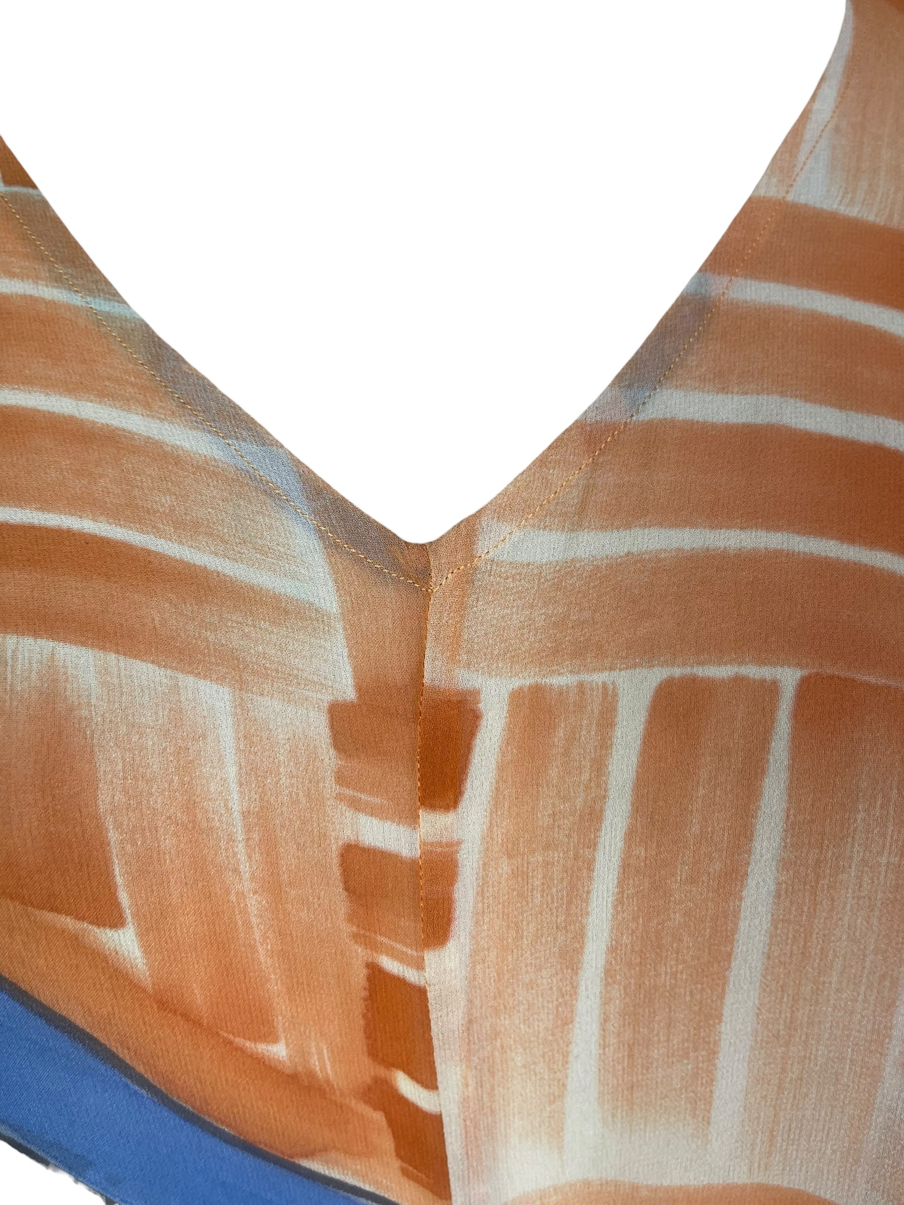 PREVIEW PRG8601 Sheer Avatar Pure Silk Waterfall Top by FEBRUARY2026 – Handmade ethical Waterfall Top from sariKNOTsari using upcycled silk. Designed in Canada for travel and slow fashion, loved from Toronto to LA to Sydney.