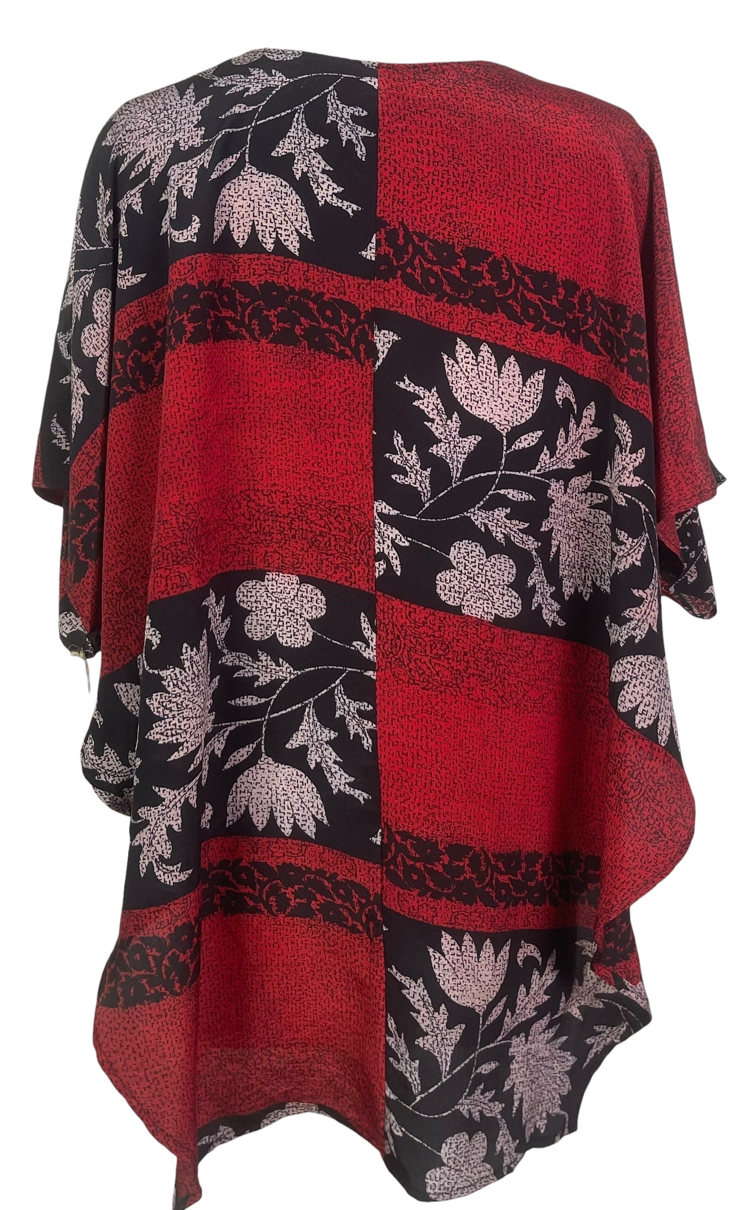 PRC8614 Wabi Sabi Pure Silk Waterfall Top by Wabi Sabi – Handmade ethical Waterfall Top from sariKNOTsari using upcycled silk. Designed in Canada for travel and slow fashion, loved from Toronto to LA to Sydney.