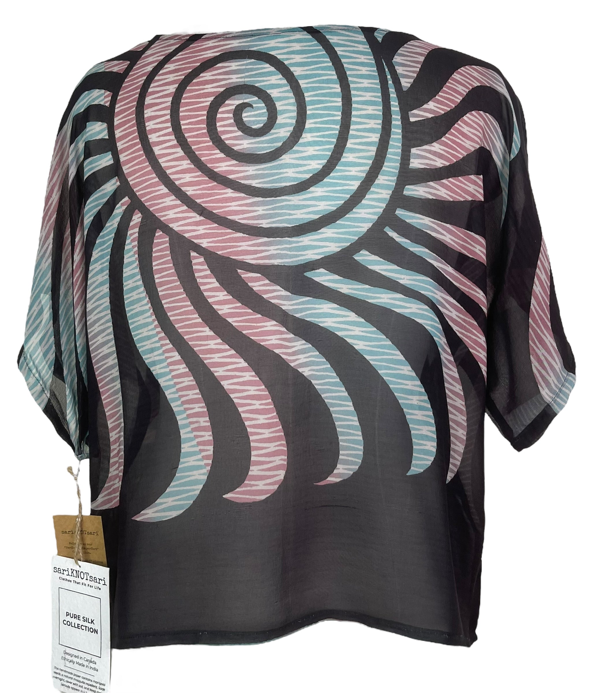 PRG5509 Sheer Wabi Sabi Pure Silk Boxy Top