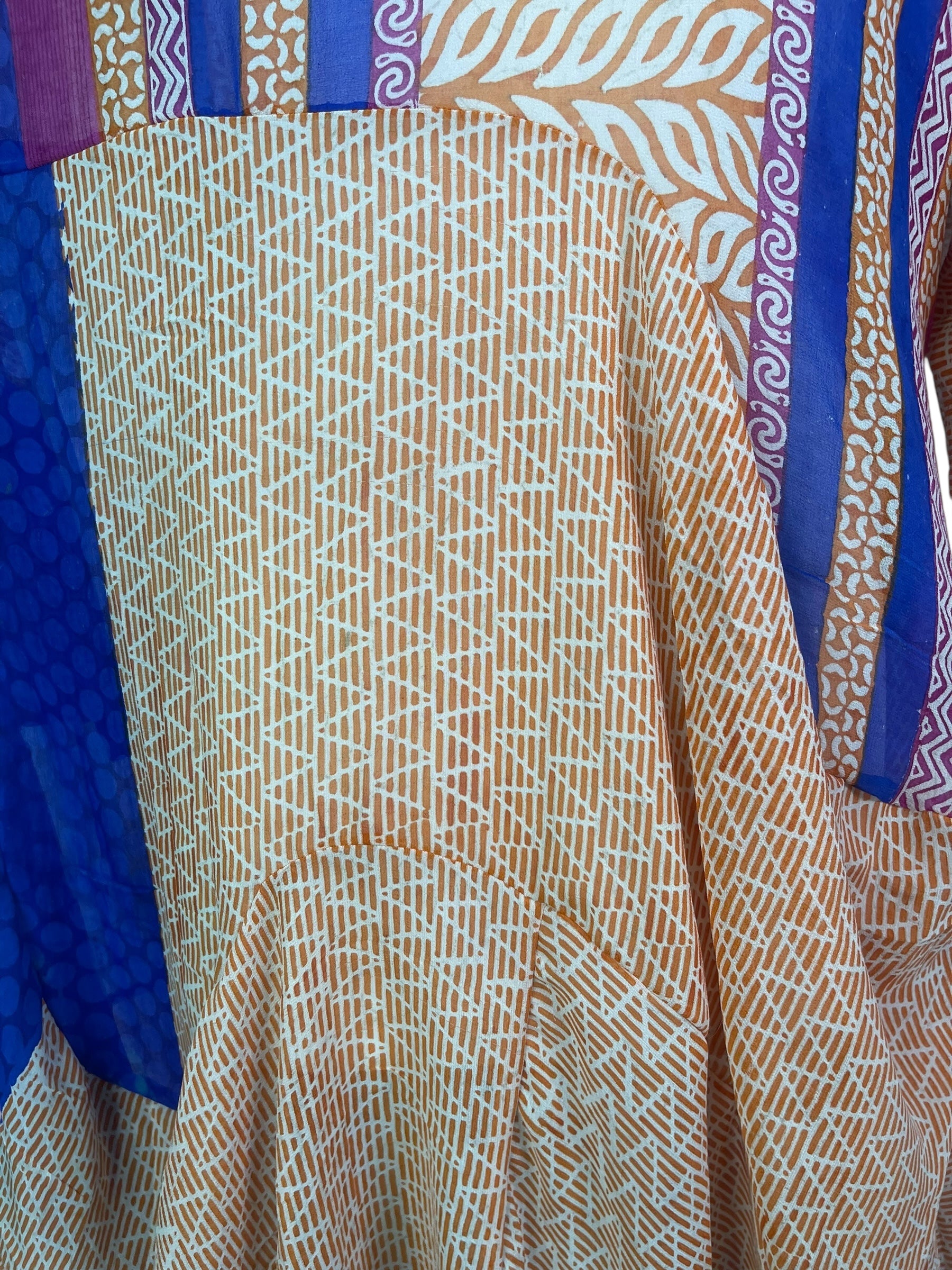 PRG7999 Sheer Wabi Sabi Sculptural Silk Long Tunic Dress