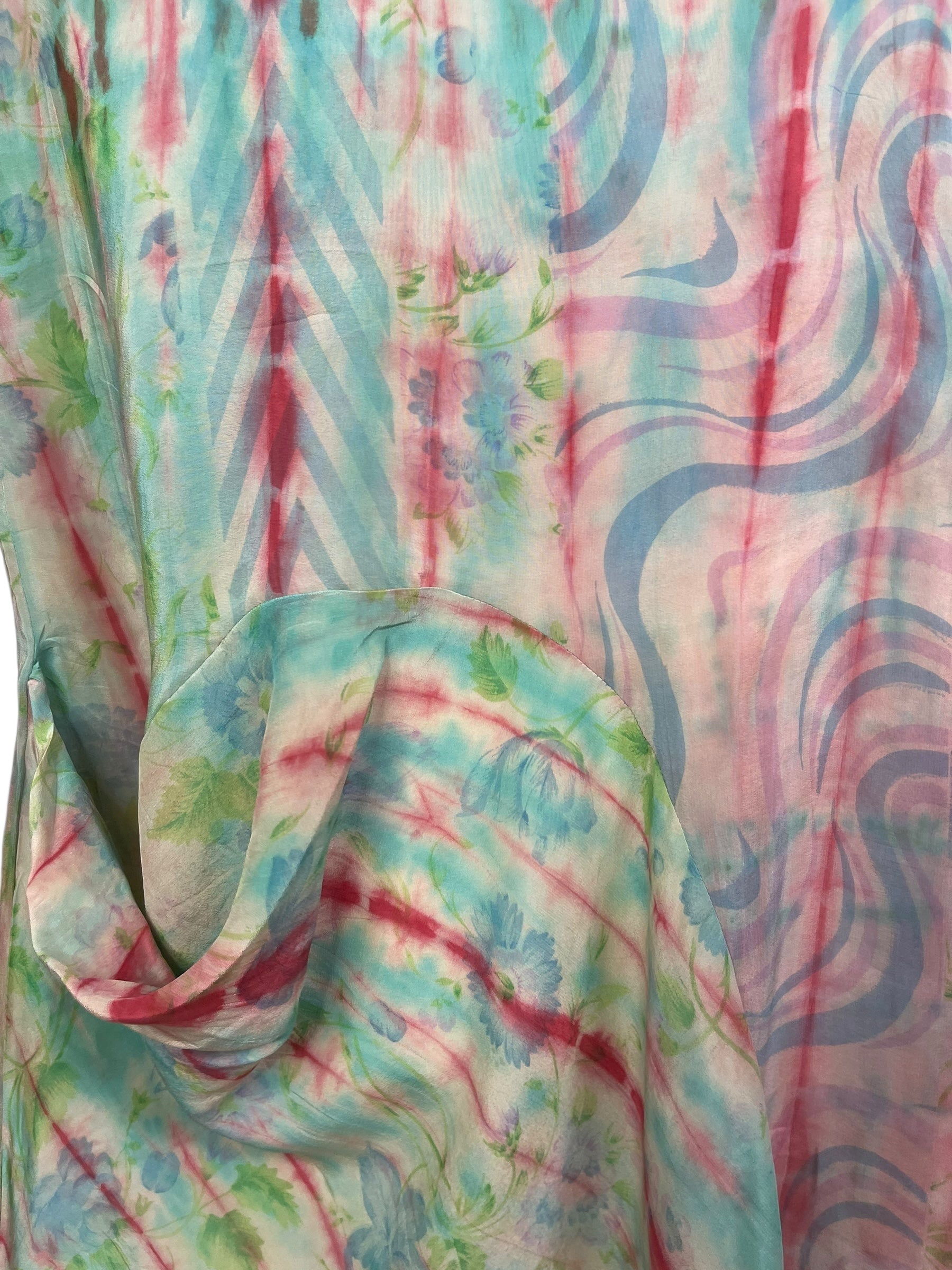 PRC8465 Avatar Pure Silk Self Pocket Tunic Dress