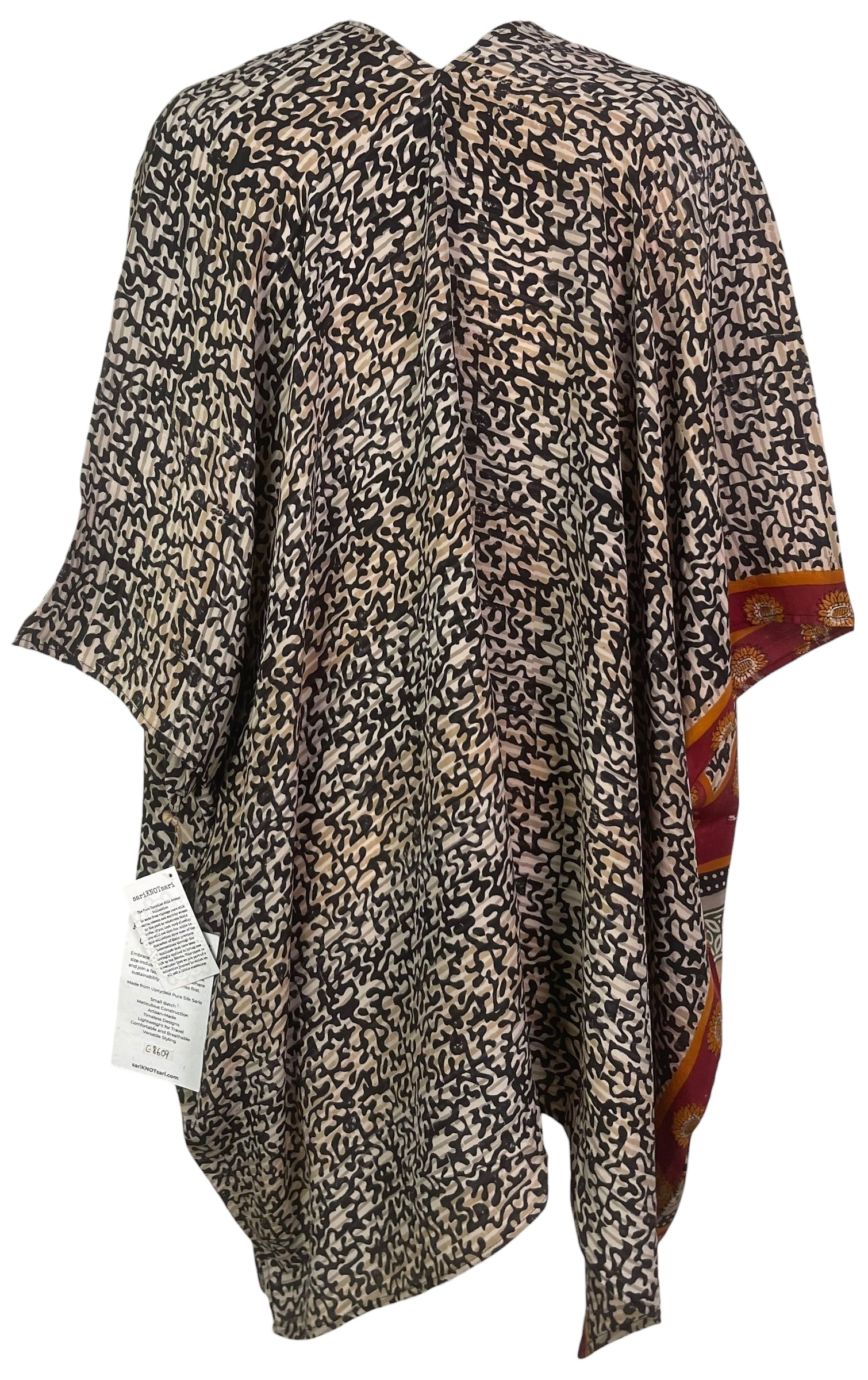 PREVIEW PRC8609 Avatar Pure Silk Cardigan by FEBRUARY2026 – Handmade ethical Cardigan from sariKNOTsari using upcycled silk. Designed in Canada for travel and slow fashion, loved from Toronto to LA to Sydney.