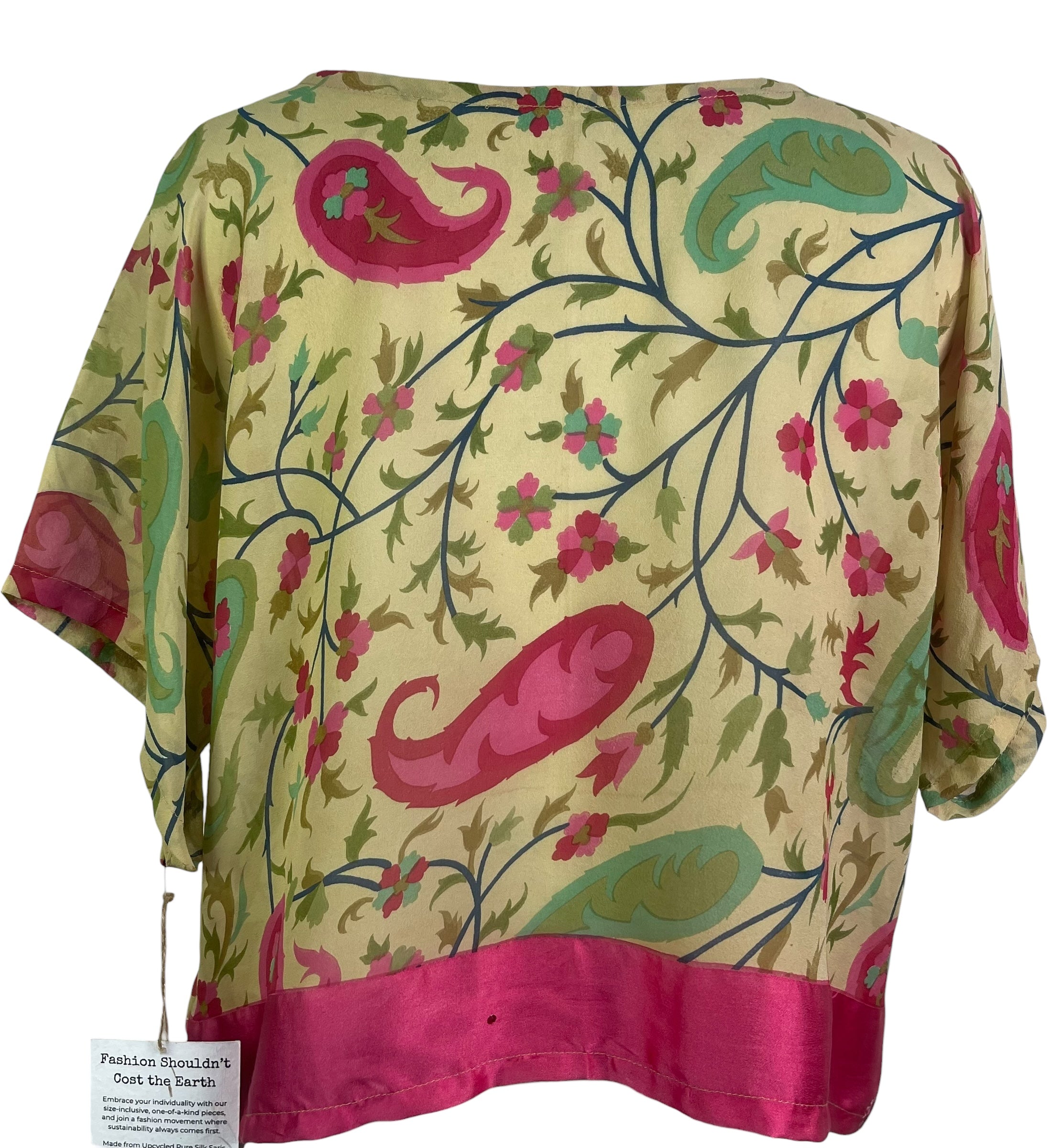 PROBLEM PREVIEW PRG5675 Sheer Avatar Pure Silk Boxy Top by MARCH2026 – Handmade ethical Boxy Top from sariKNOTsari using upcycled silk. Designed in Canada for travel and slow fashion, loved from Toronto to LA to Sydney. Featuring Zsiska, Bryn Walker and Artisan Leather coats by Rejean Pepin, Pepin designs