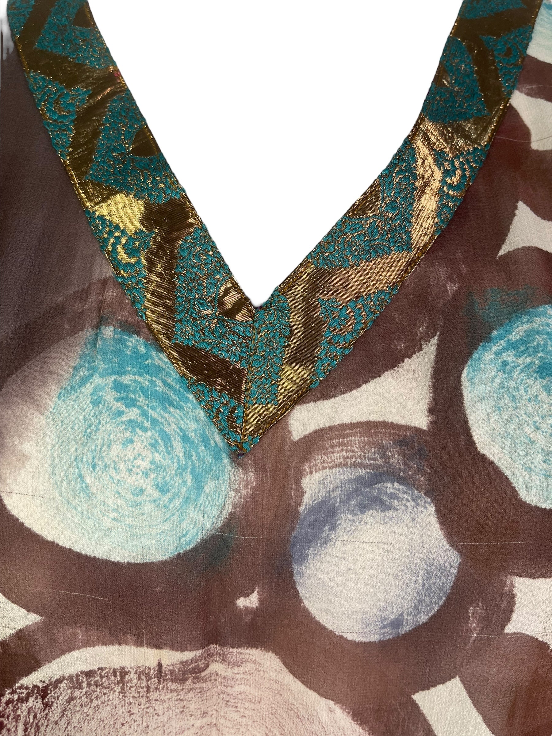 PRG6618 Sheer Wabi Sabi Pure Silk Midi Length Kaftan