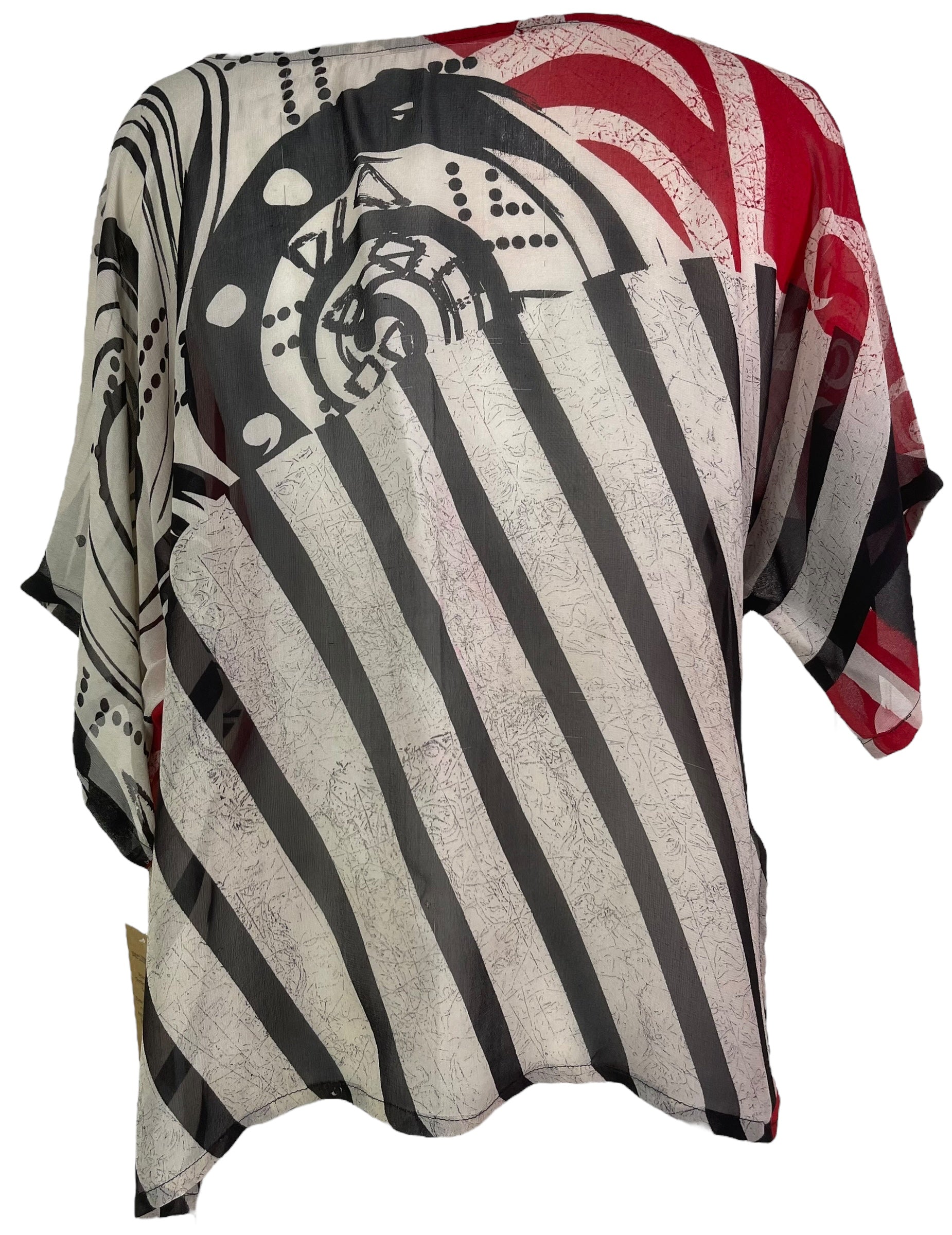 PRG7572 Sheer Wabi Sabi Pure Silk Side Slit Top by DECEMBER2025 – Handmade ethical Side Slit Top from sariKNOTsari using upcycled silk. Designed in Canada for travel and slow fashion, loved from Toronto to LA to Sydney.