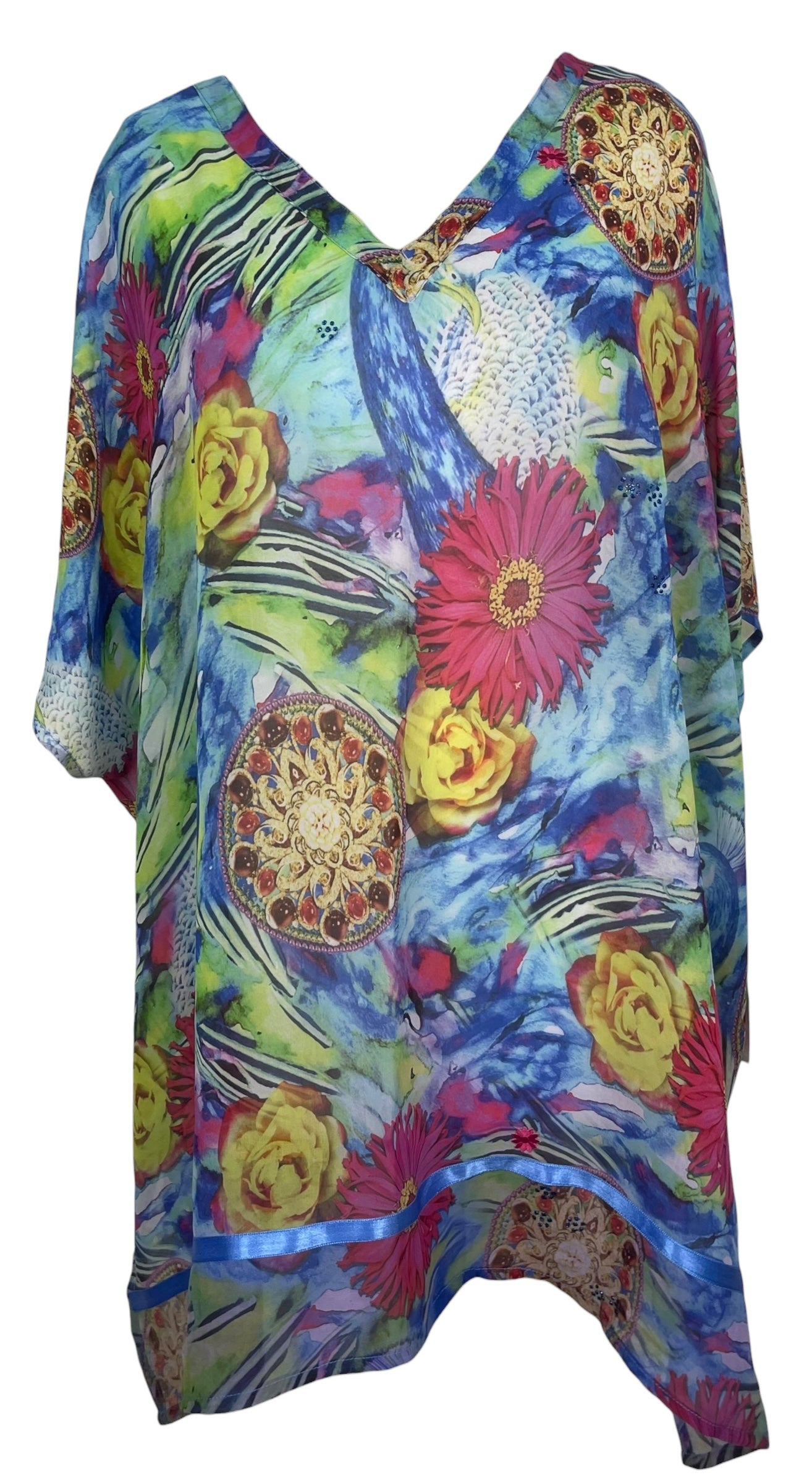 PREVIEW PRG8586 Sheer Avatar Pure Silk Short Kaftan Tunic with Slits