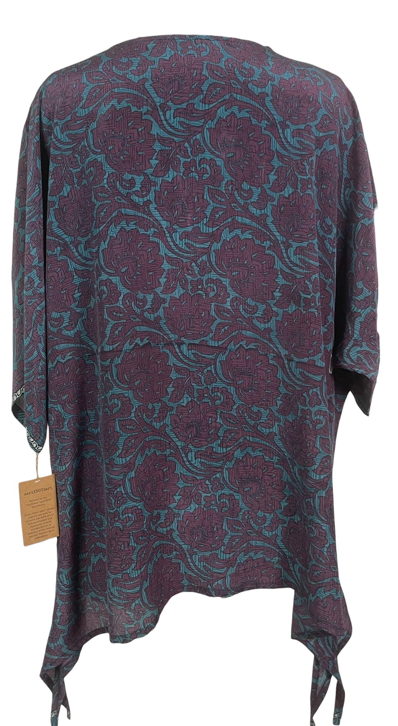 PRC8471 Wabi Sabi Pure Silk Long Tunic with Side Ties