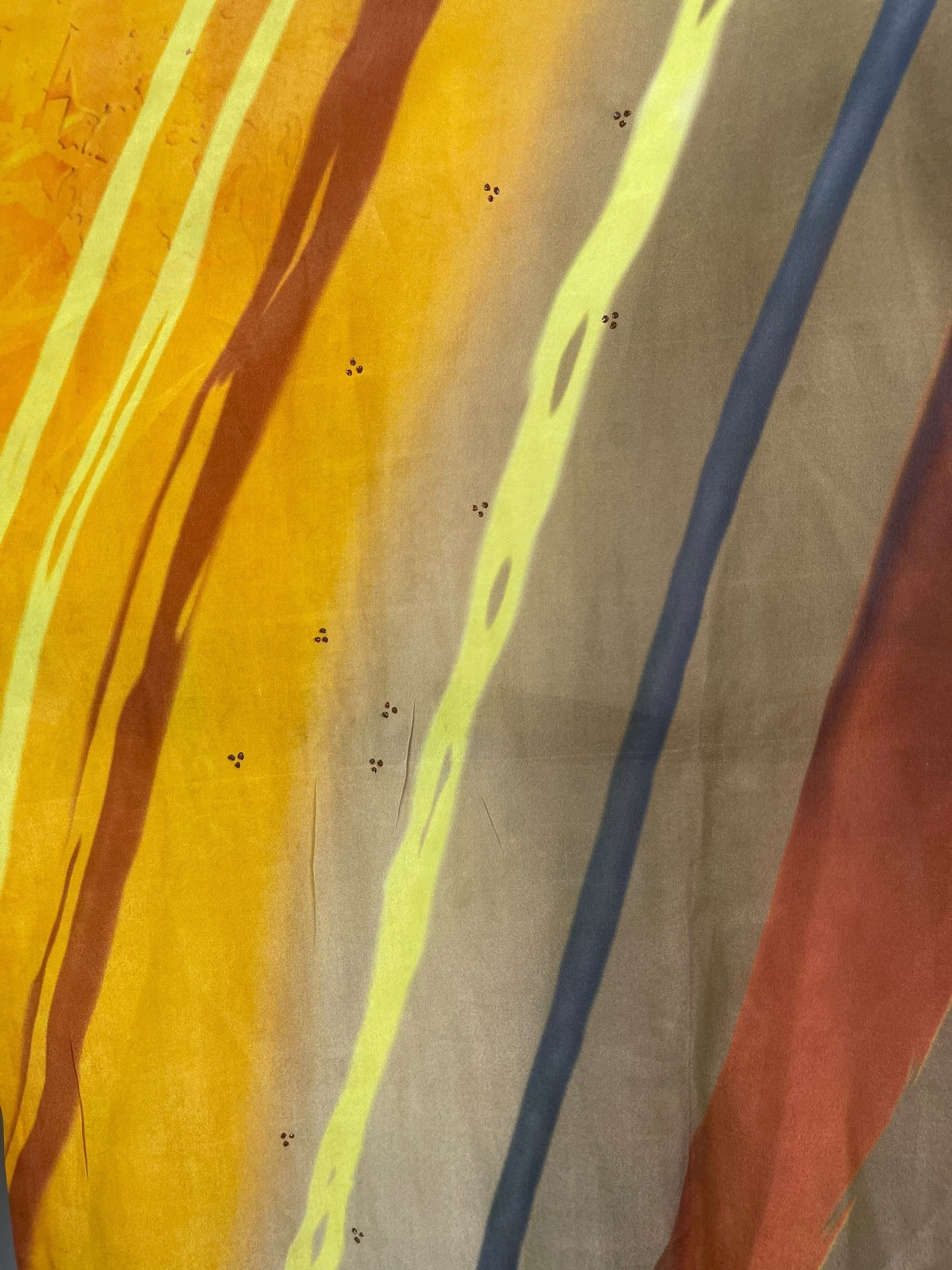 PRC8553 Avatar Long Pure Silk Kimono Sleeved Duster with Belt