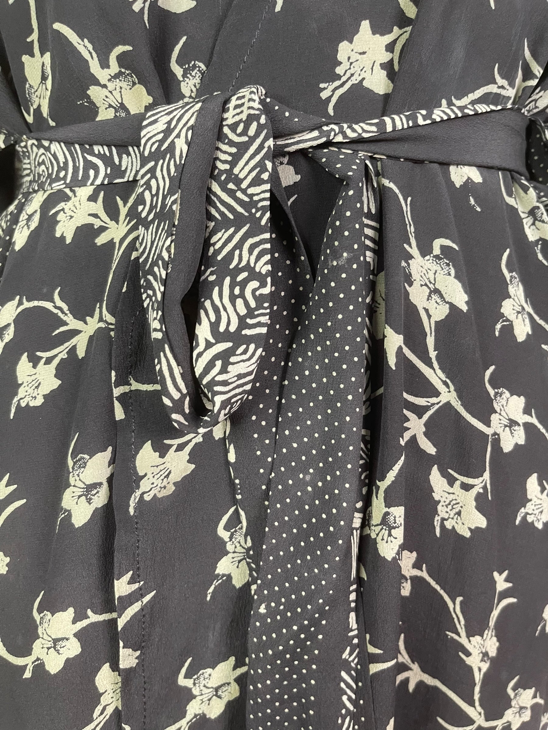 PRC7660 Wabi Sabi Pure Silk Kimono Sleeved Duster with Belt