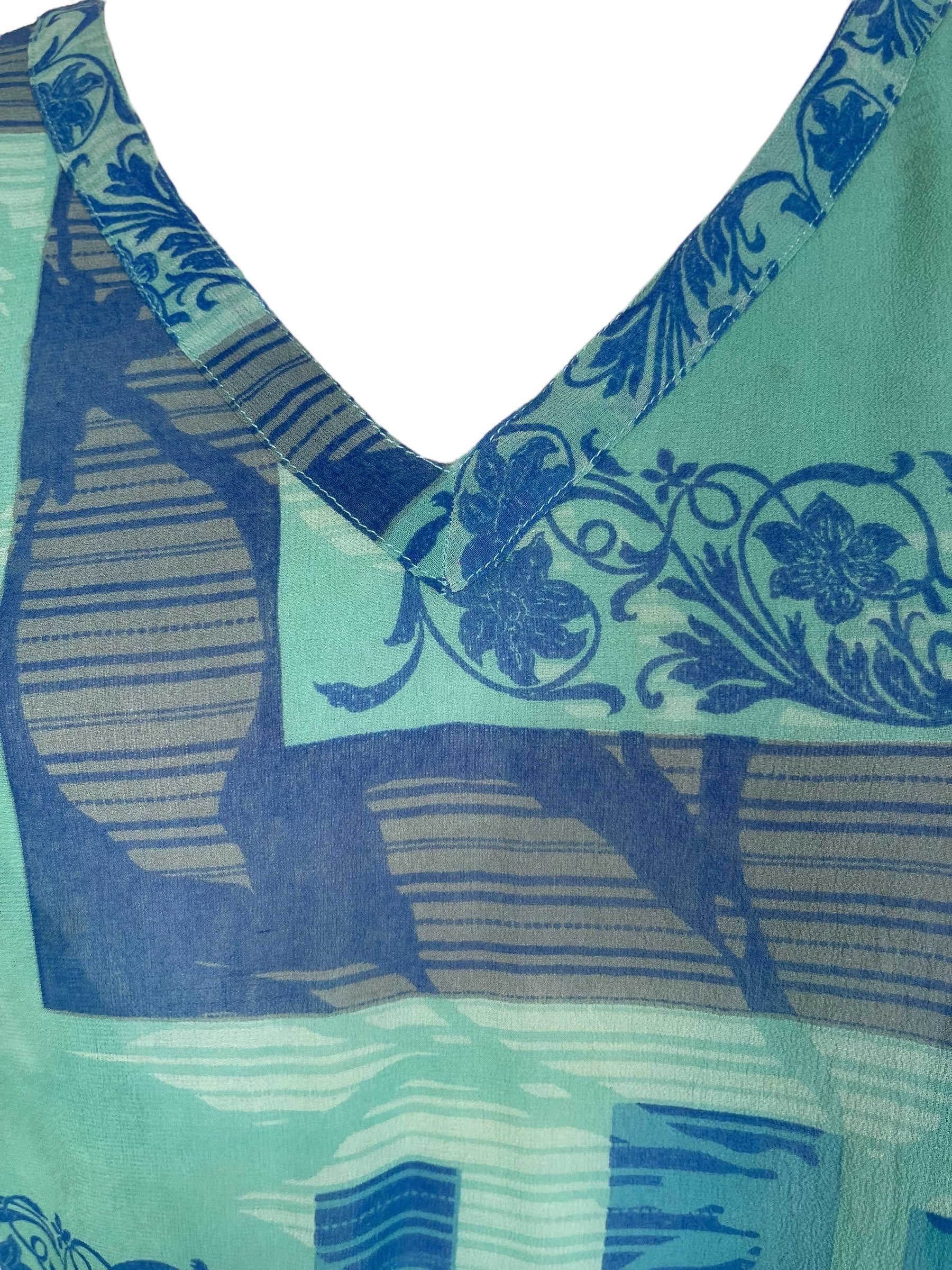 PRG8044 Sheer Wabi Sabi Pure Silk Short Kaftan Tunic With Slits