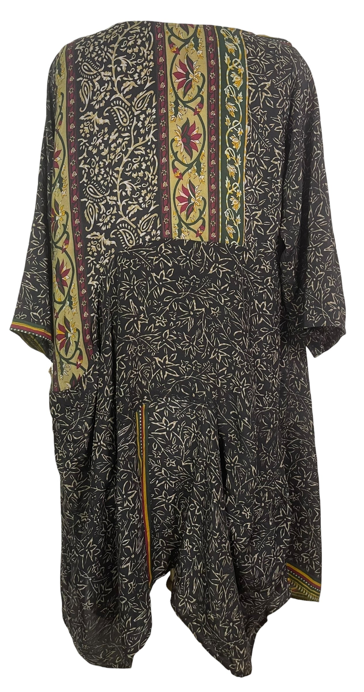PREVIEW PRC8456 Wabi Sabi Sculptural Silk Long Tunic Dress by FEBRUARY2026 – Handmade ethical Sculptural Dress from sariKNOTsari using upcycled silk. Designed in Canada for travel and slow fashion, loved from Toronto to LA to Sydney.