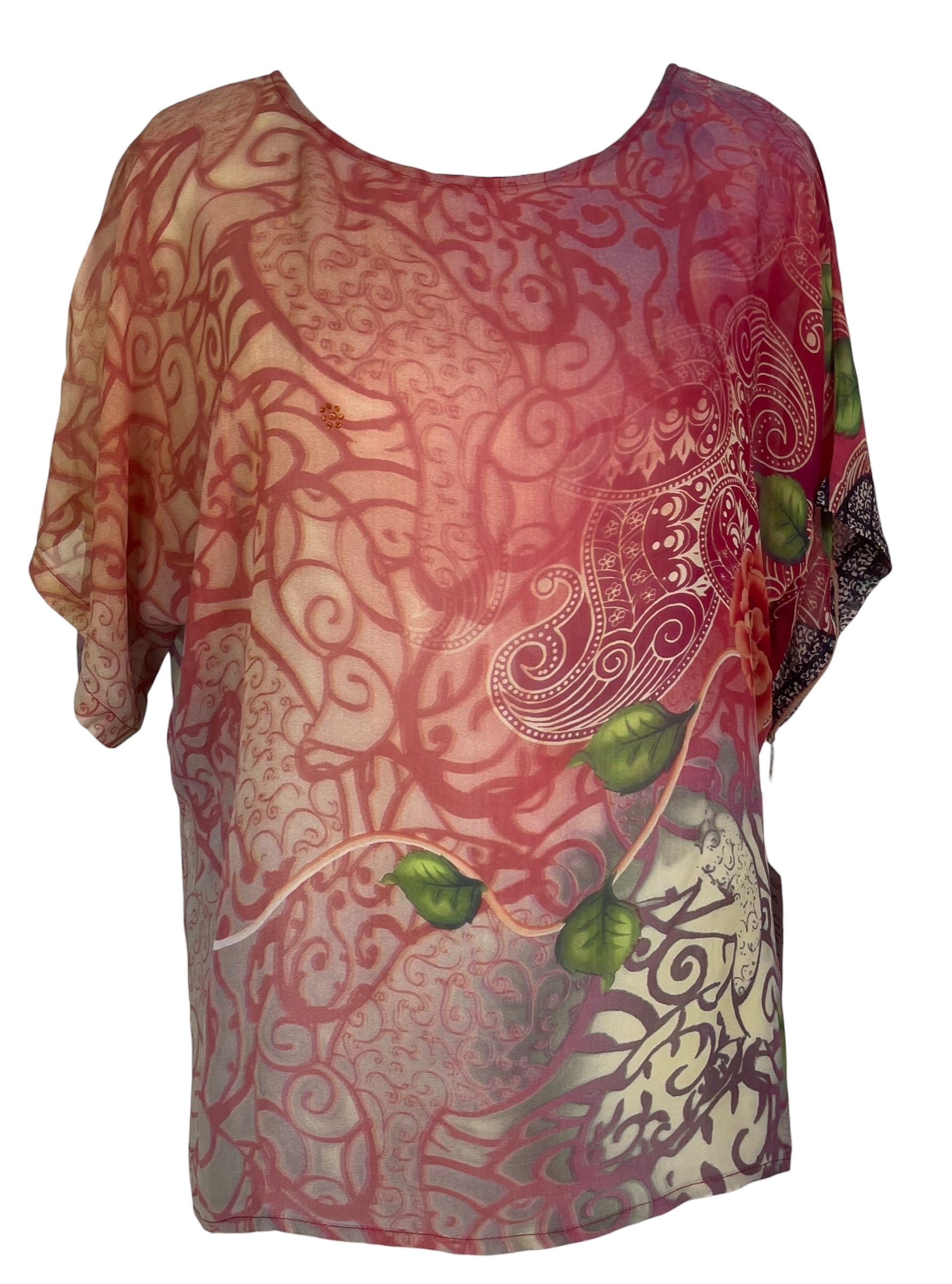 PREVIEW PRG8515 Sheer Avatar Pure Silk Side Slit Top by FEBRUARY2026 – Handmade ethical Side Slit Top from sariKNOTsari using upcycled silk. Designed in Canada for travel and slow fashion, loved from Toronto to LA to Sydney.