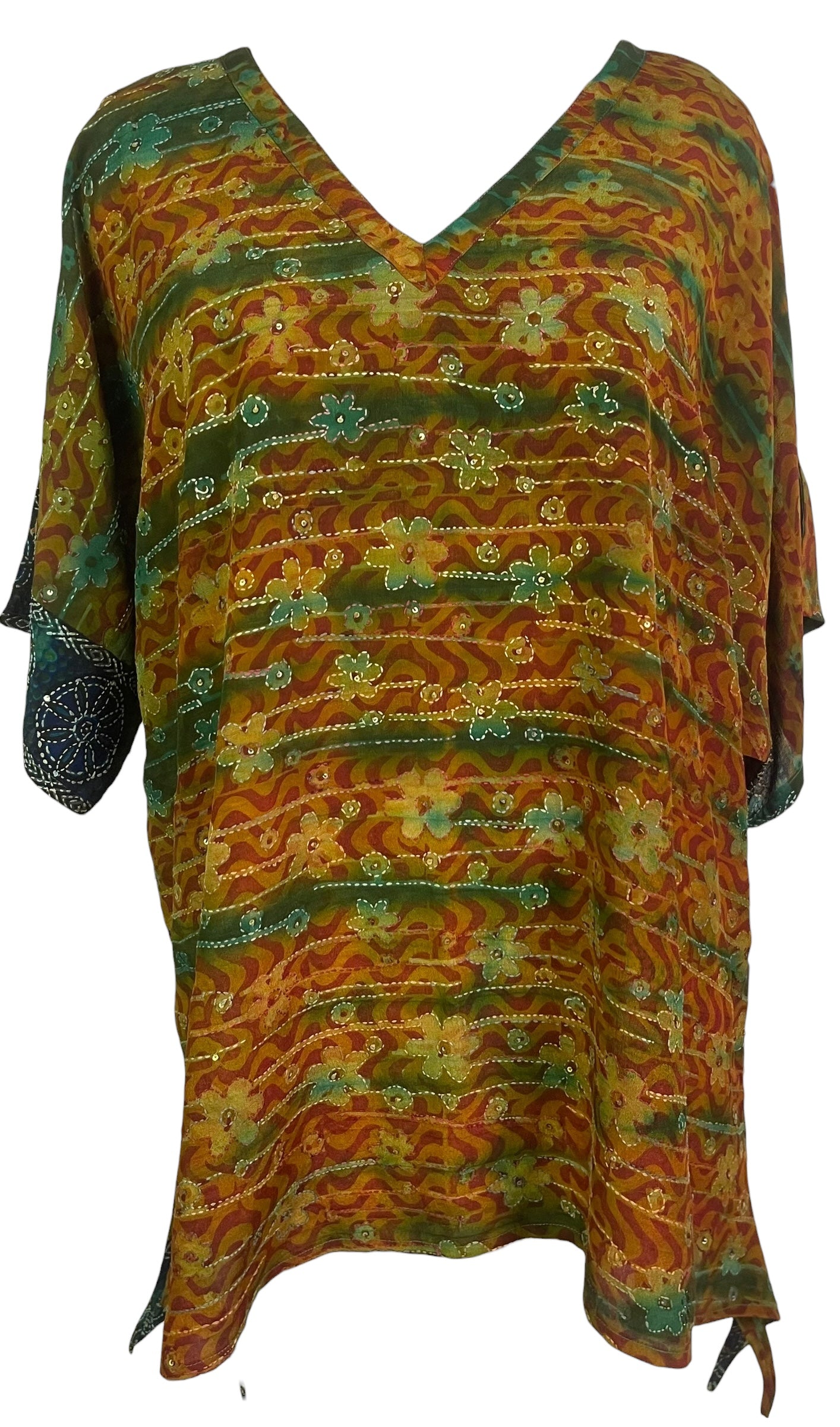 PRC8733 Avatar Pure Silk Long Tunic with Side Ties by 15 FEBRUARY 2026 – Handmade ethical Side Tie Tunic from sariKNOTsari using upcycled silk. Designed in Canada for travel and slow fashion, loved from Toronto to LA to Sydney.