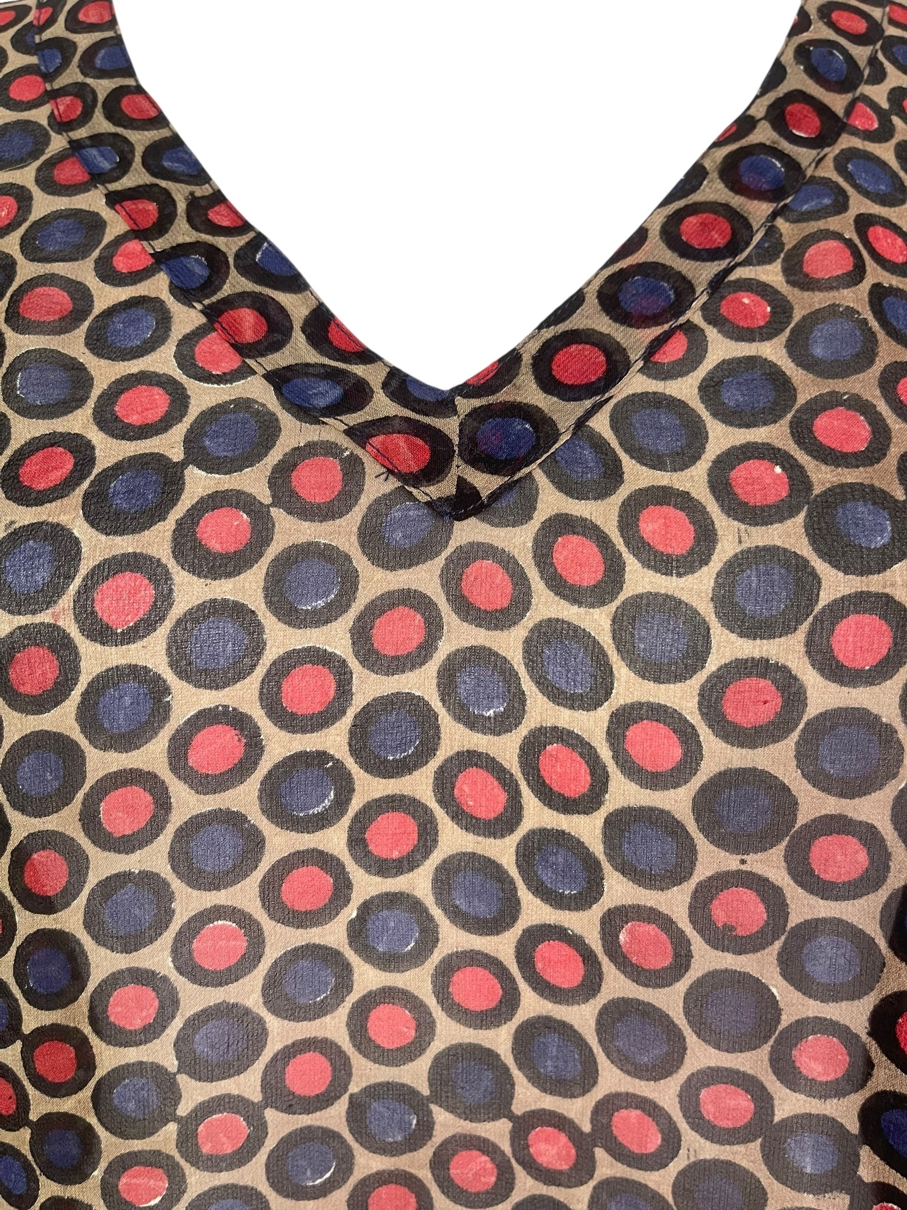 PRG7878 Sheer Avatar Pure Silk Long Tunic with Side Ties by DECEMBER2025 – Handmade ethical Side Tie Tunic from sariKNOTsari using upcycled silk. Designed in Canada for travel and slow fashion, loved from Toronto to LA to Sydney.