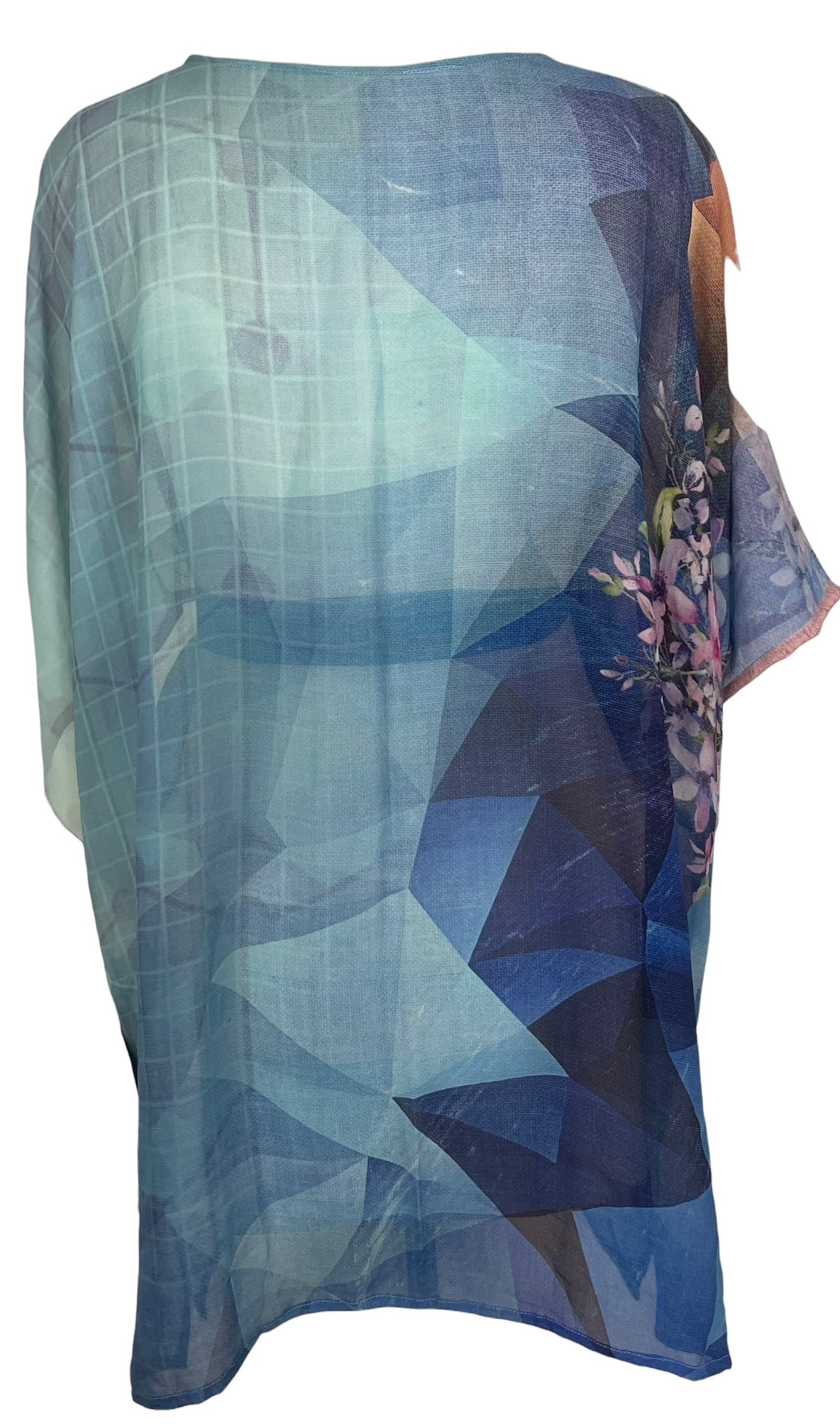 PRG8524 Sheer Wabi Sabi Pure Silk Kimono-Sleeved Jacket with Belt