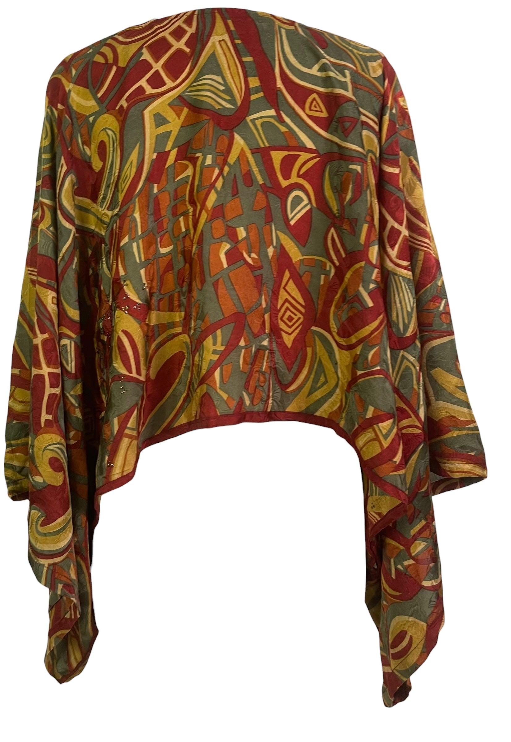 PREVIEW PRC8746  Avatar Pure Silk Kimono-Sleeved Top by MARCH2026 – Handmade ethical Kimono Top from sariKNOTsari using upcycled silk. Designed in Canada for travel and slow fashion, loved from Toronto to LA to Sydney. Featuring Zsiska, Bryn Walker and Artisan Leather coats by Rejean Pepin, Pepin designs