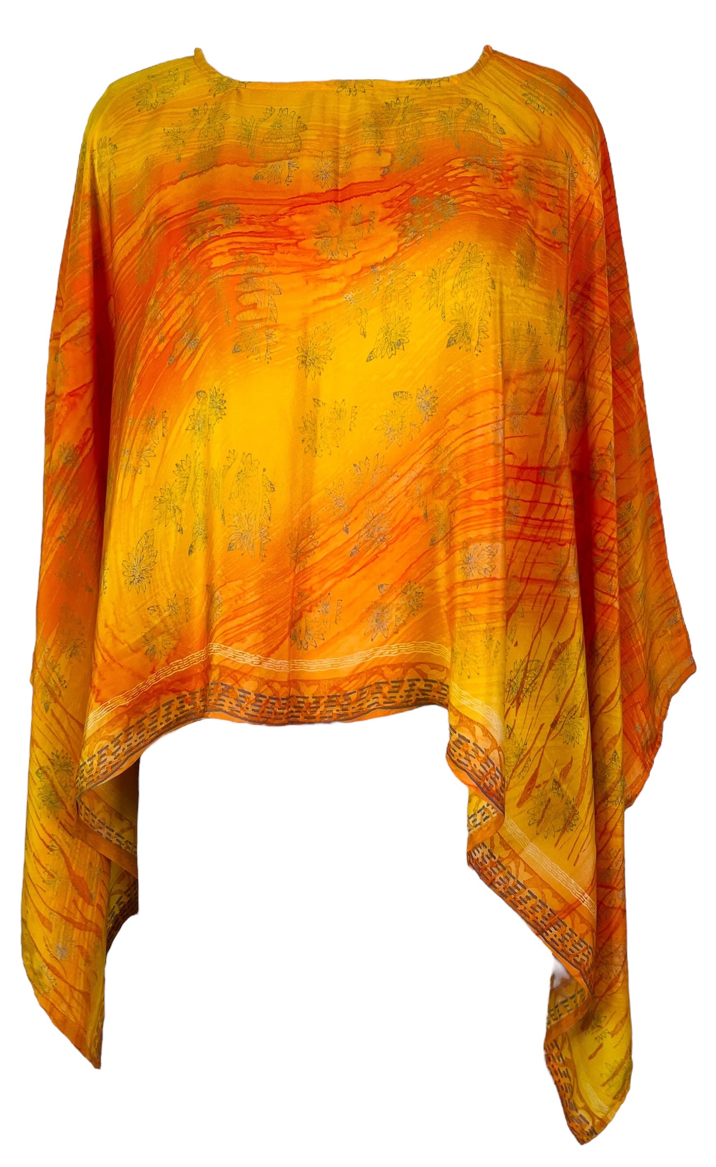PRC7611 Pure Silk Wabi Sabi Capelet Poncho