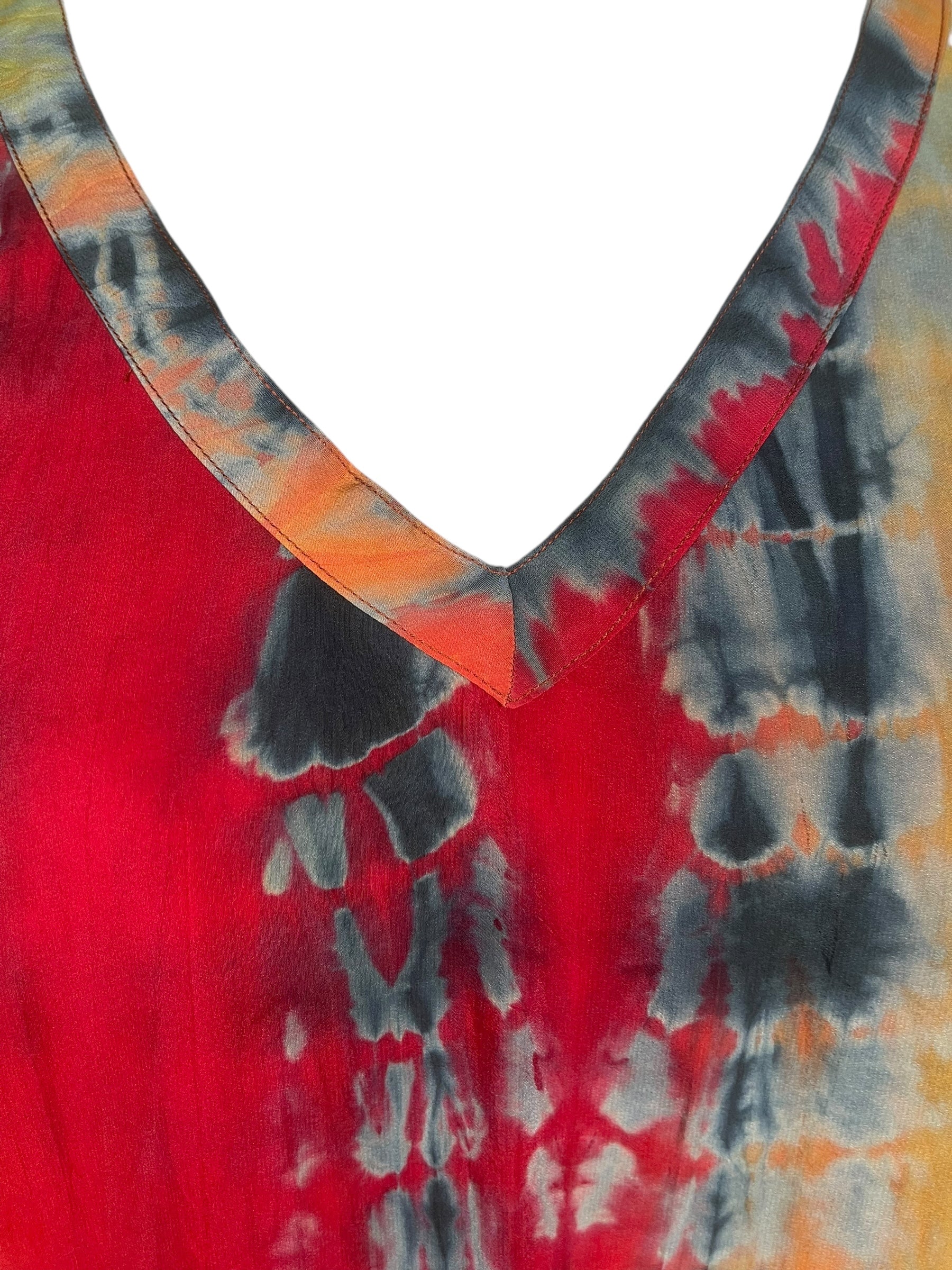 PRC8634 Avatar Pure Silk Short Kaftan Tunic with Slits