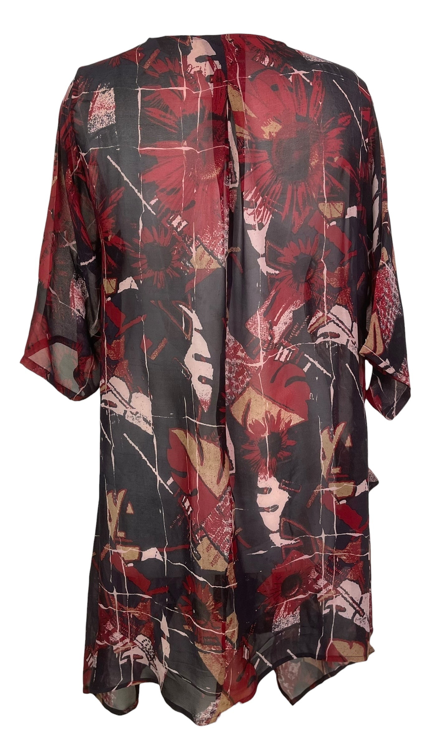 PREVIEW PRG8473 Sheer Avatar Pure Silk Self Pocket Tunic Dress by FEBRUARY2026 – Handmade ethical Self Pocket Tunic from sariKNOTsari using upcycled silk. Designed in Canada for travel and slow fashion, loved from Toronto to LA to Sydney.