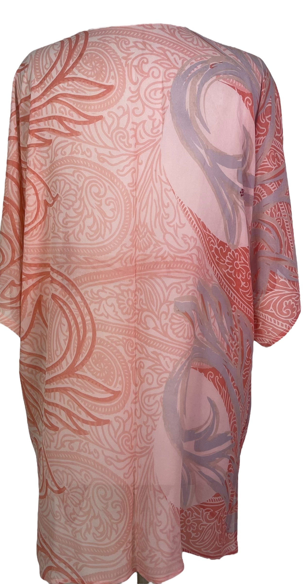 PRG7195 Sheer Wabi Sabi Pure Silk Kimono-Sleeved Jacket with Belt