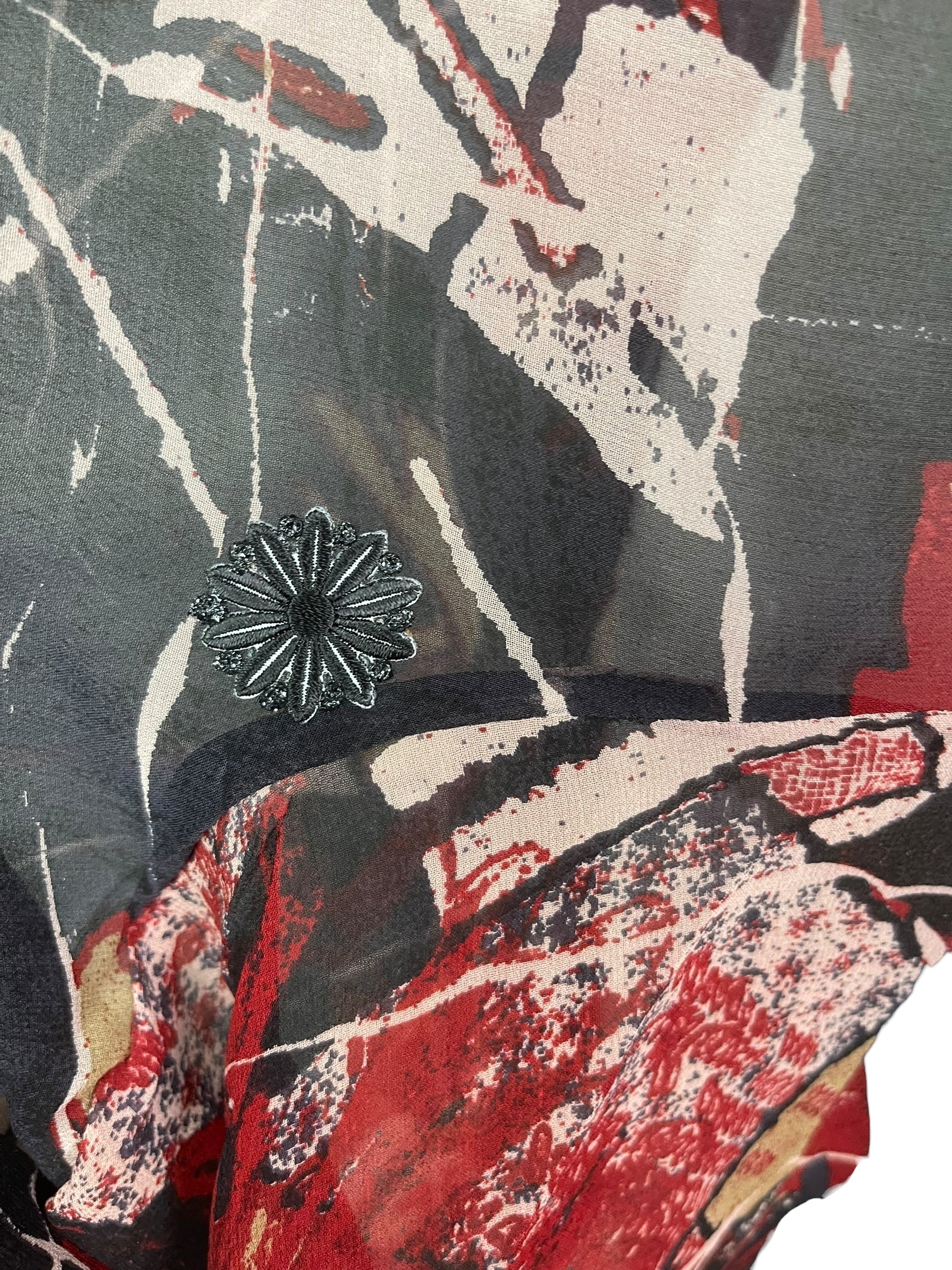 PREVIEW PRG8473 Sheer Avatar Pure Silk Self Pocket Tunic Dress by FEBRUARY2026 – Handmade ethical Self Pocket Tunic from sariKNOTsari using upcycled silk. Designed in Canada for travel and slow fashion, loved from Toronto to LA to Sydney.