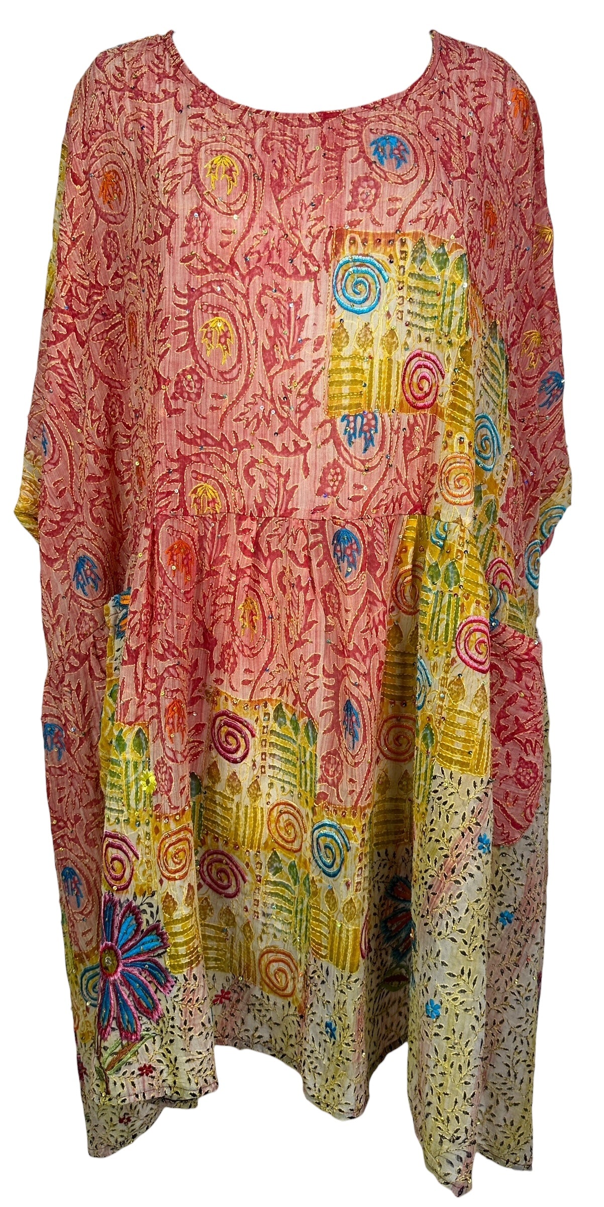 PRG8419 Sheer Avatar Pure Silk Boxy Babydoll Dress