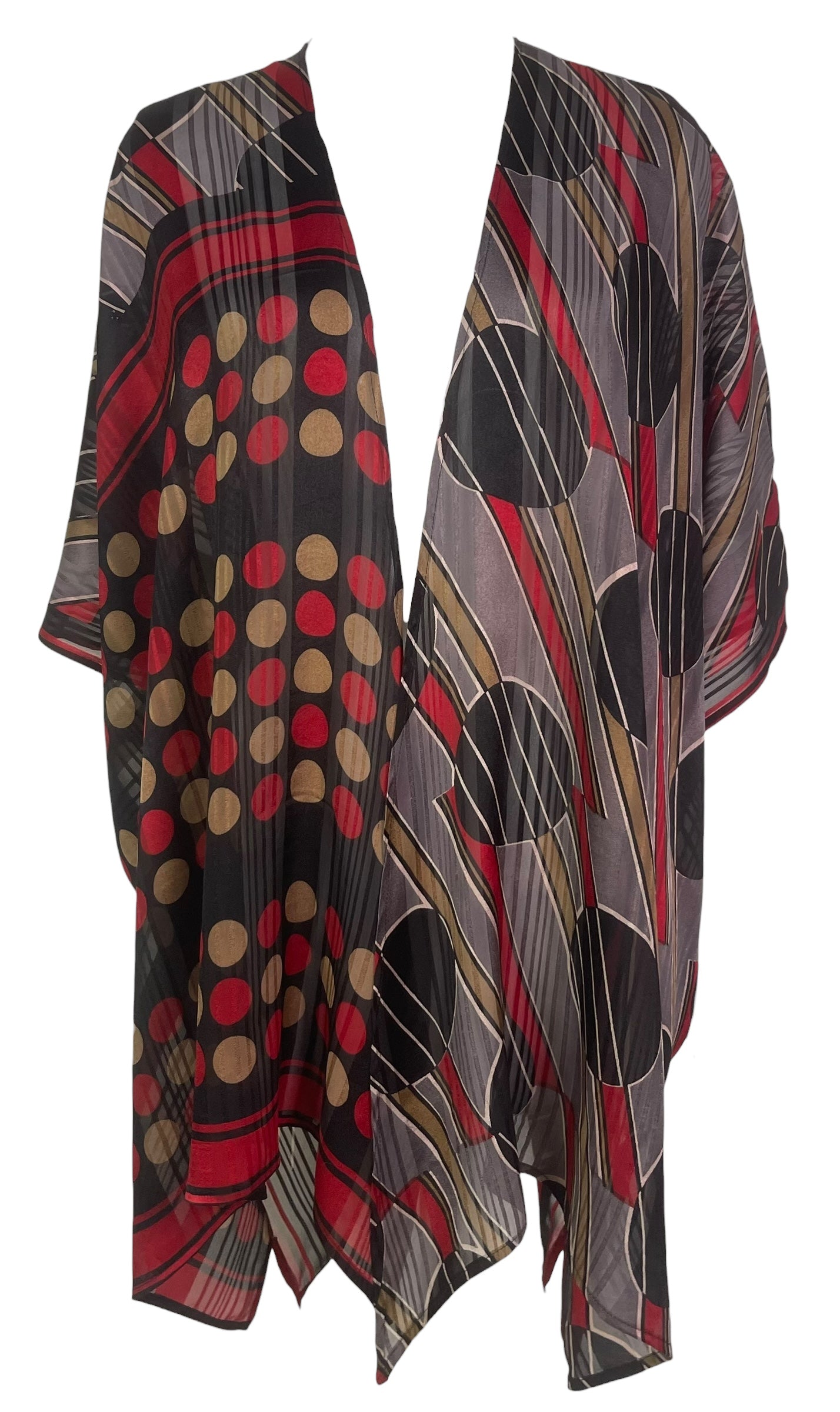 PREVIEW PRG8604 Sheer Avatar Pure Silk Cardigan by FEBRUARY2026 – Handmade ethical Cardigan from sariKNOTsari using upcycled silk. Designed in Canada for travel and slow fashion, loved from Toronto to LA to Sydney.