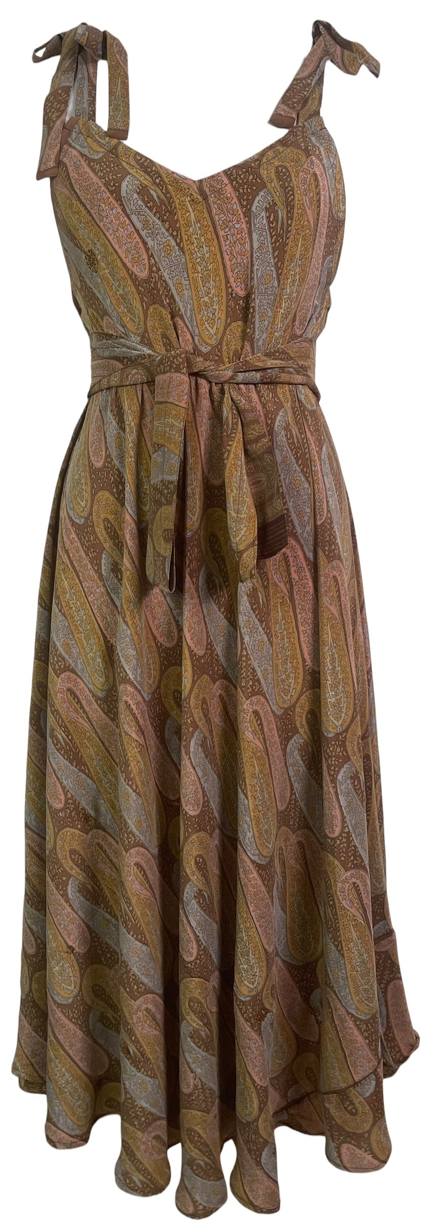 PRC8837 Avatar Pure Silk Maxi Dress with Belt