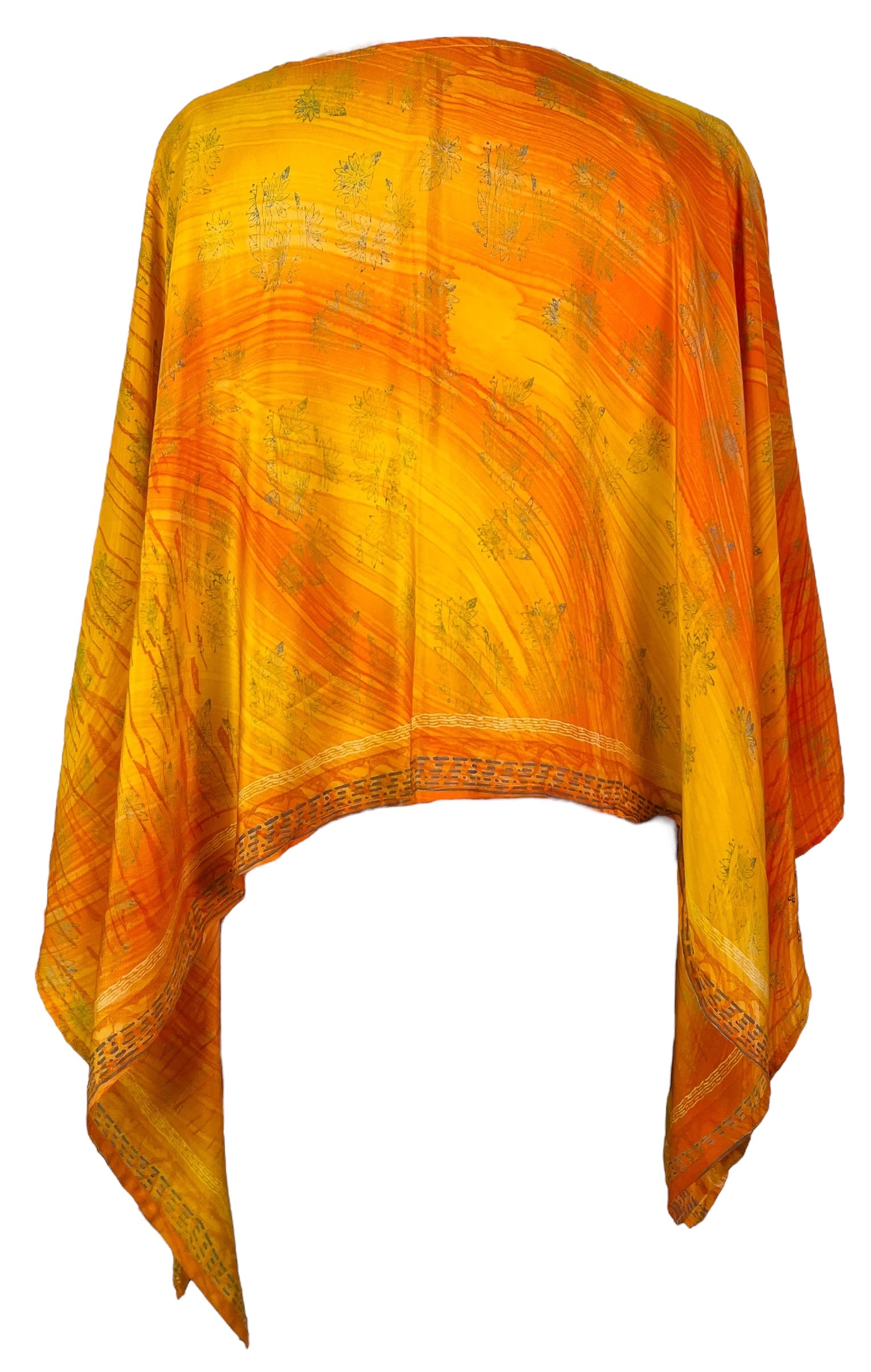 PRC7611 Pure Silk Wabi Sabi Capelet Poncho
