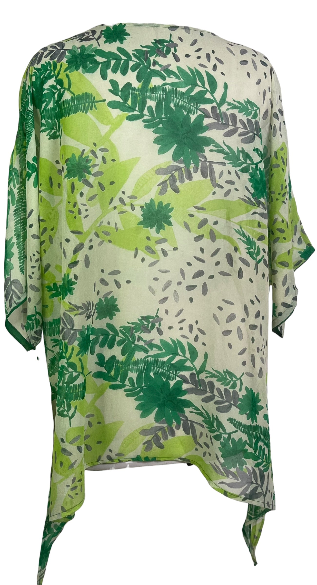 PRG8759 Sheer Wabi Sabi Pure Silk Long Tunic with Side Ties