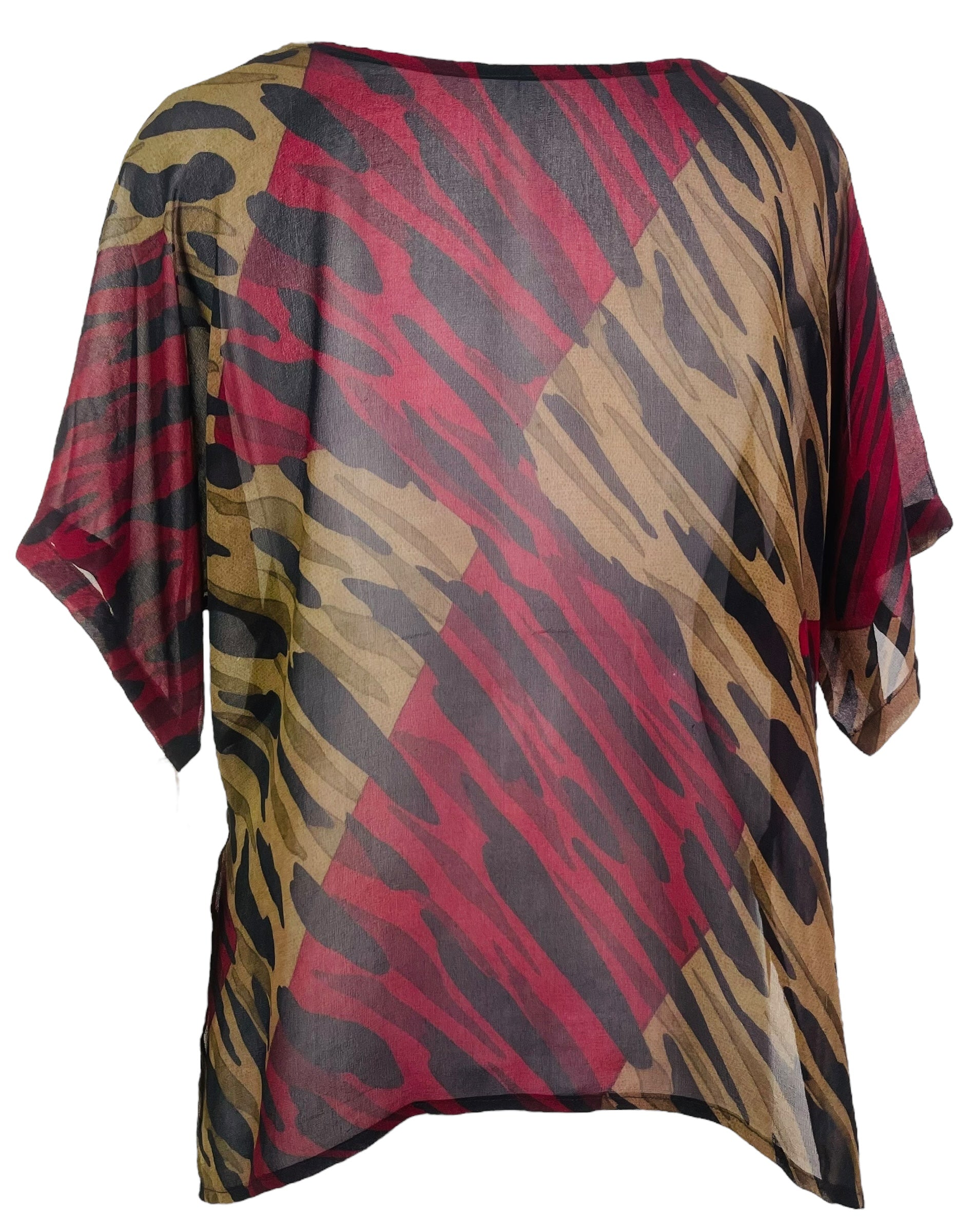 PRG6855 Sheer Wabi Sabi Pure Silk Side Slit Top