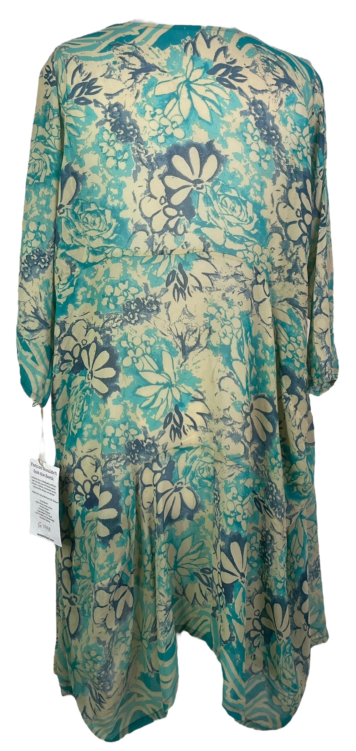 PRG7998 Sheer Avatar Pure Silk Sculptural Long Tunic Dress