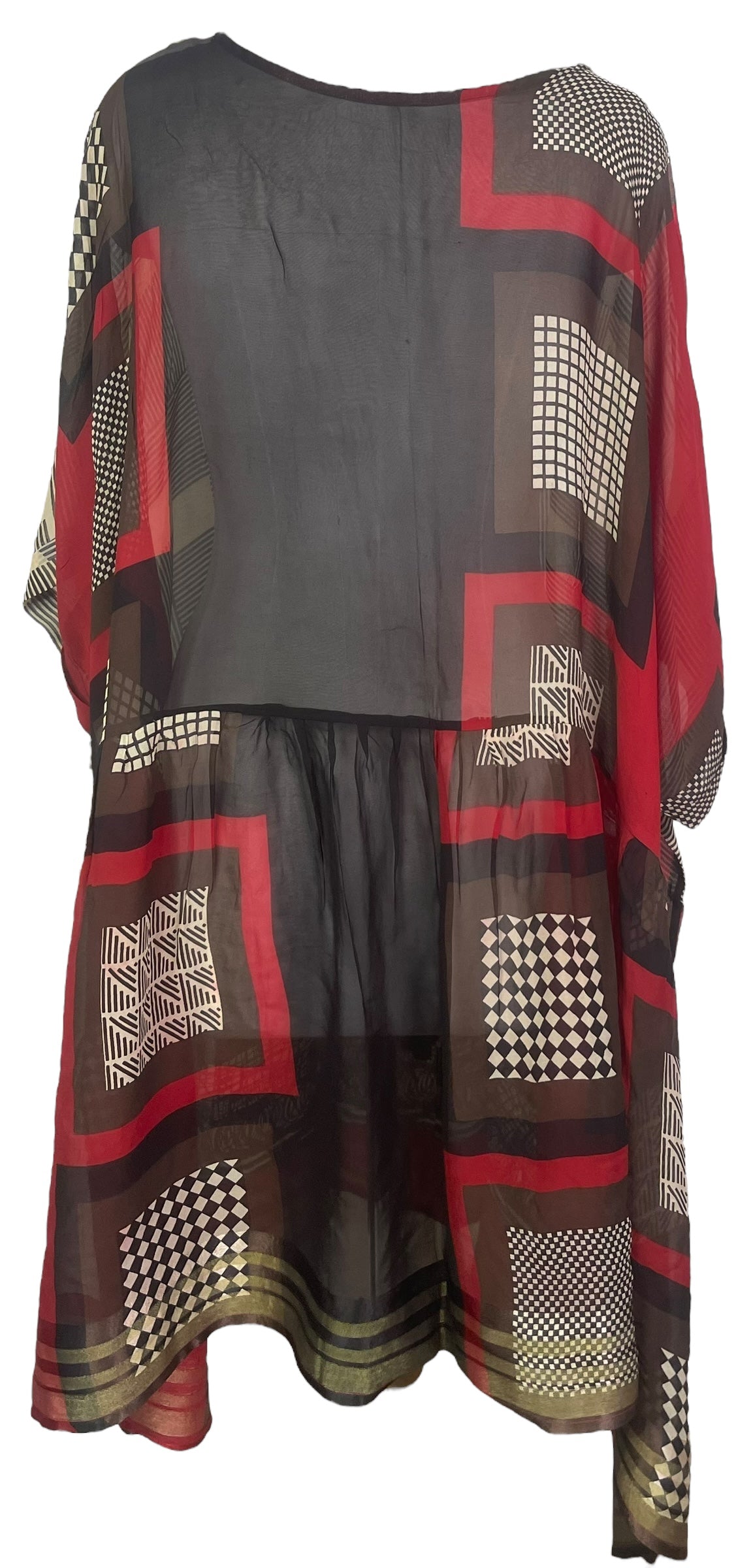 PRG8198 Sheer Wabi Sabi Pure Silk Boxy Babydoll Dress