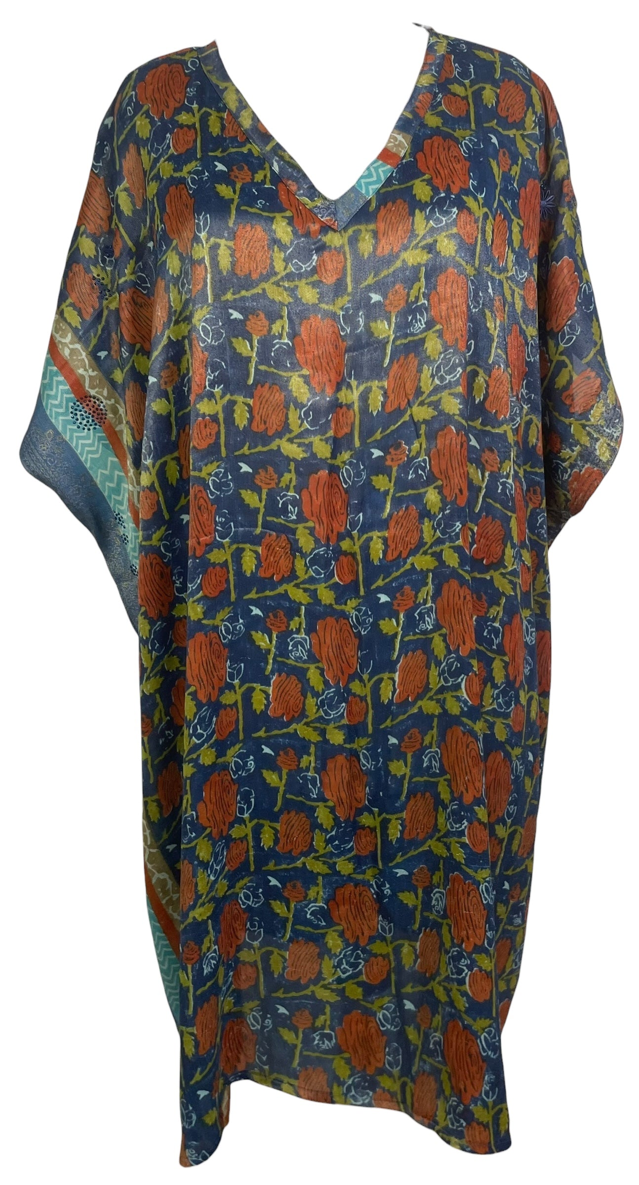 PRG8849 Sheer Wabi Sabi Pure Silk Midi Length Kaftan