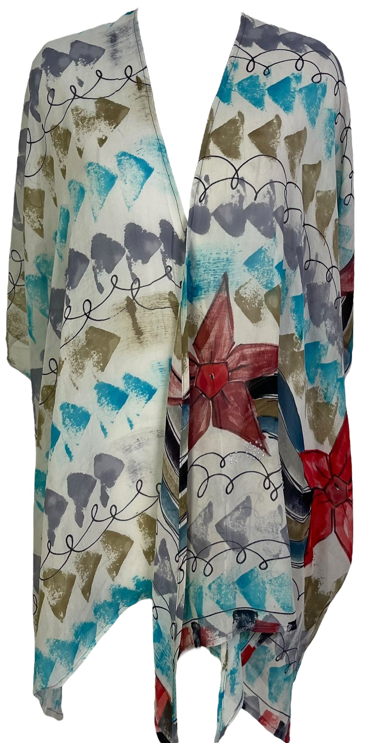 PRG7097 Sheer Wabi Sabi Pure Silk Cardigan