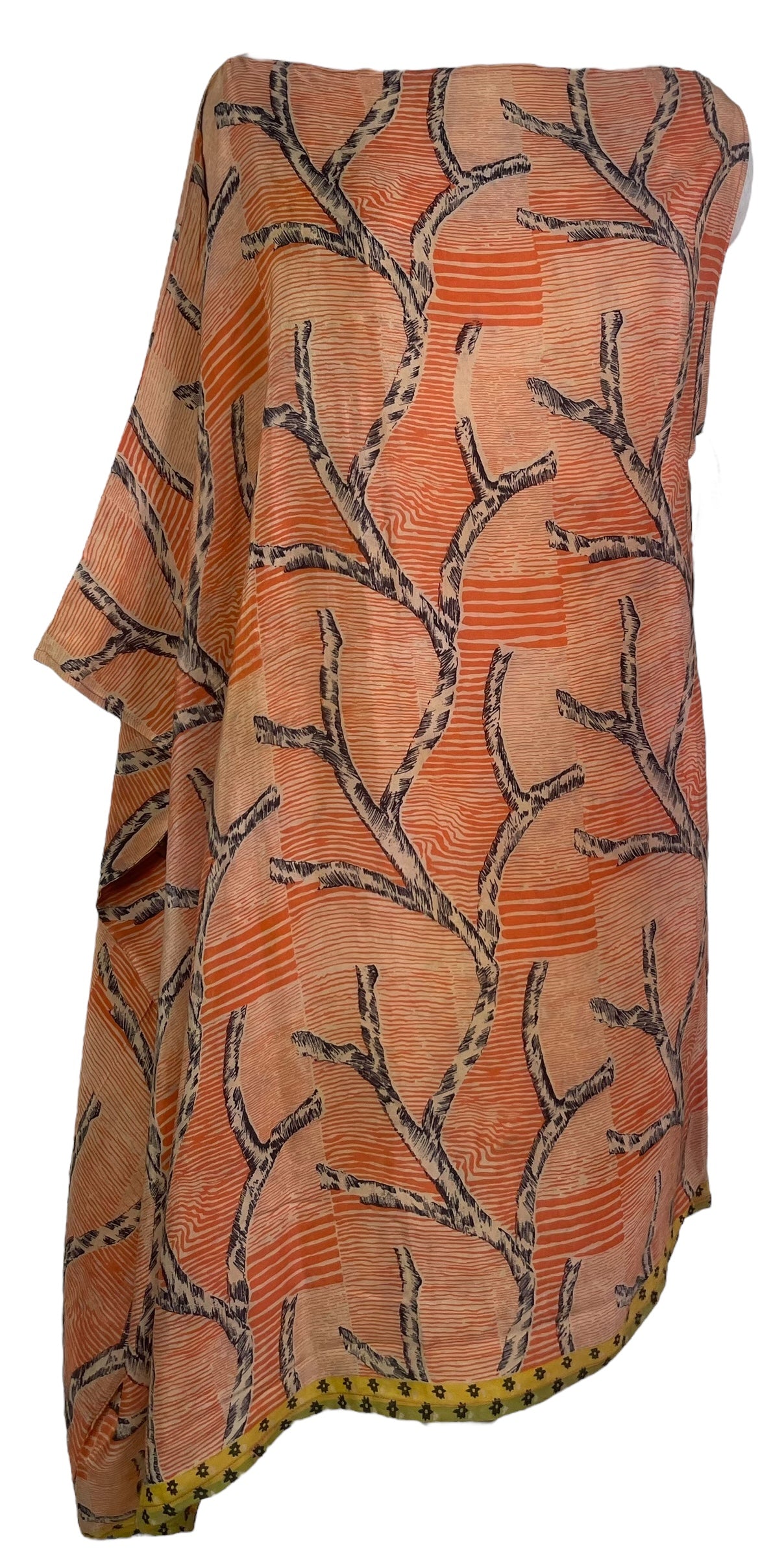 PRC8027 Wabi Sabi Pure Silk One Shoulder Dress