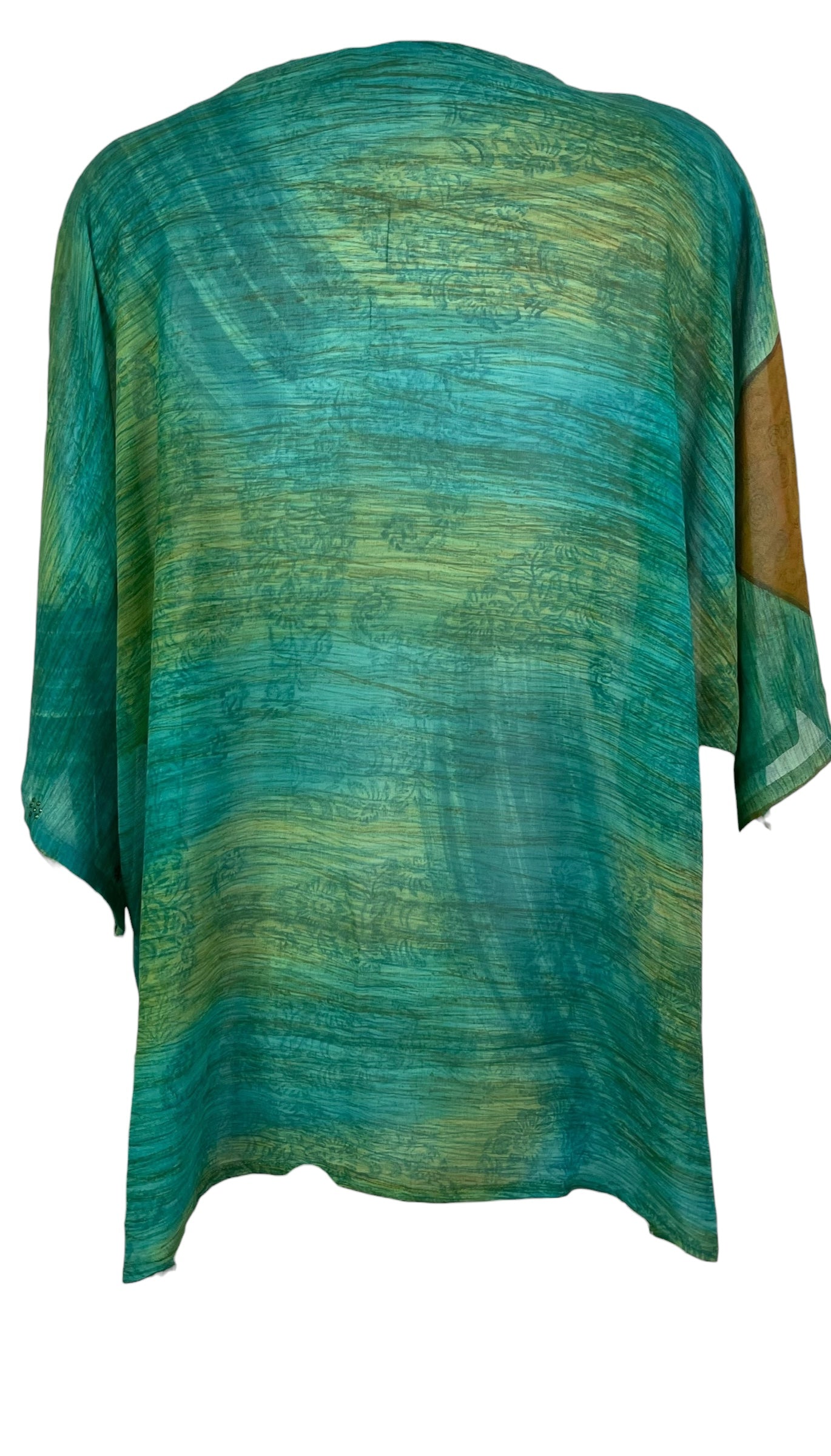 PRG8475 Sheer Avatar Pure Silk Long Tunic with Side Ties