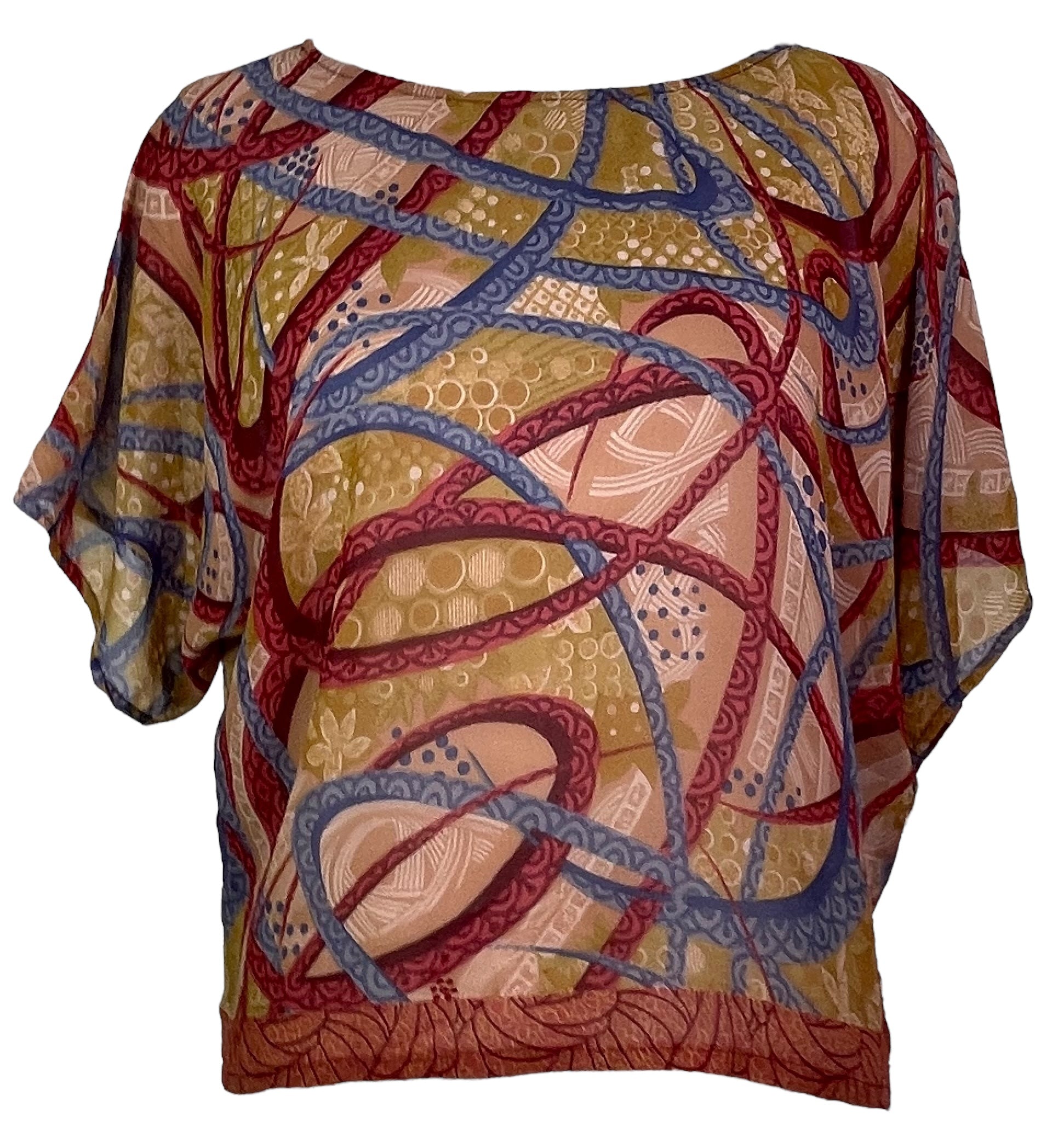 PRG7478 Sheer Wabi Sabi Pure Silk Boxy Top