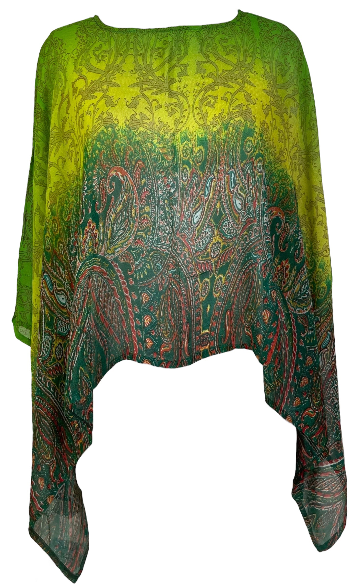 PRG7425 Sheer Avatar Pure Silk Capelet Poncho