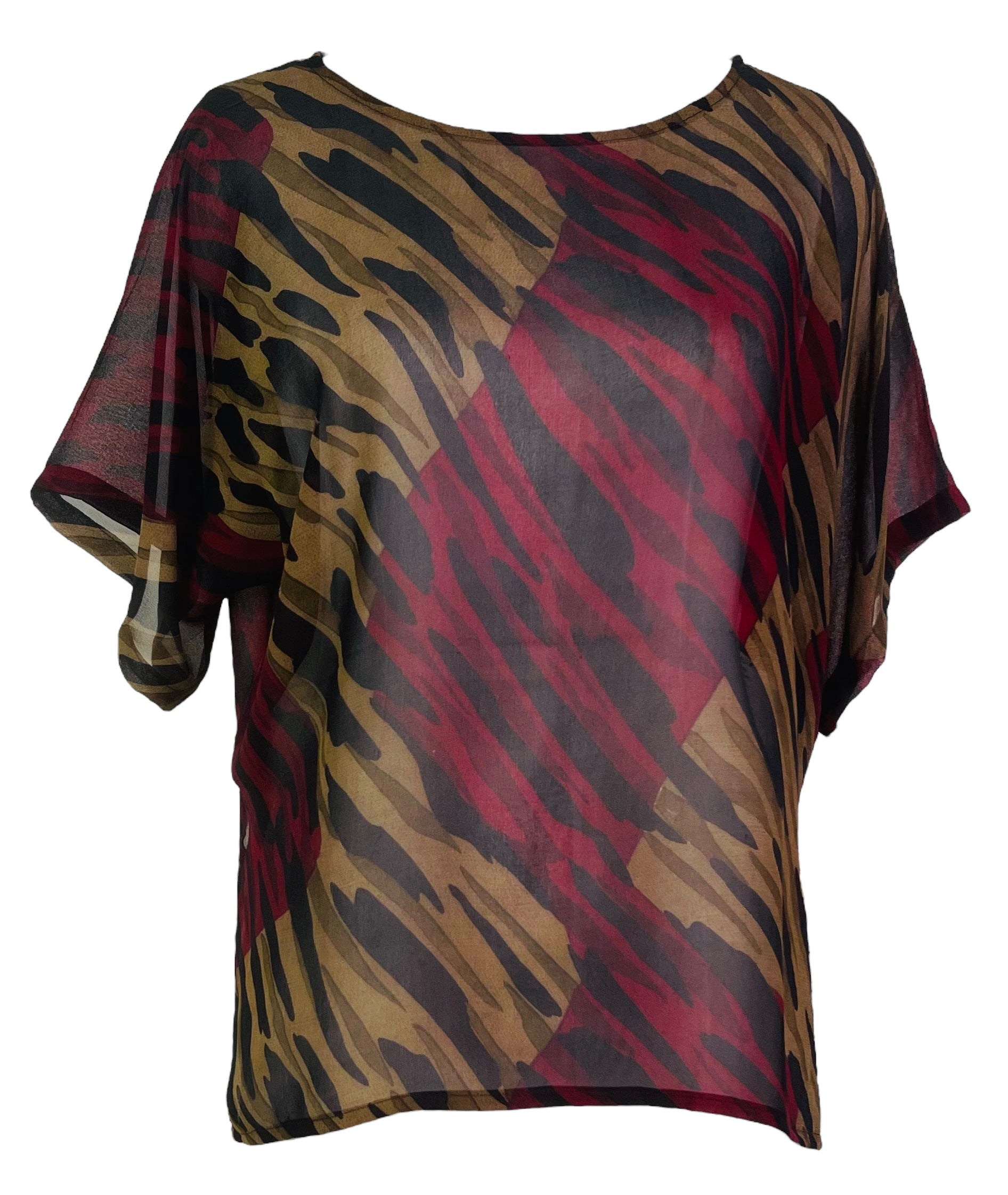 PRG6855 Sheer Wabi Sabi Pure Silk Side Slit Top