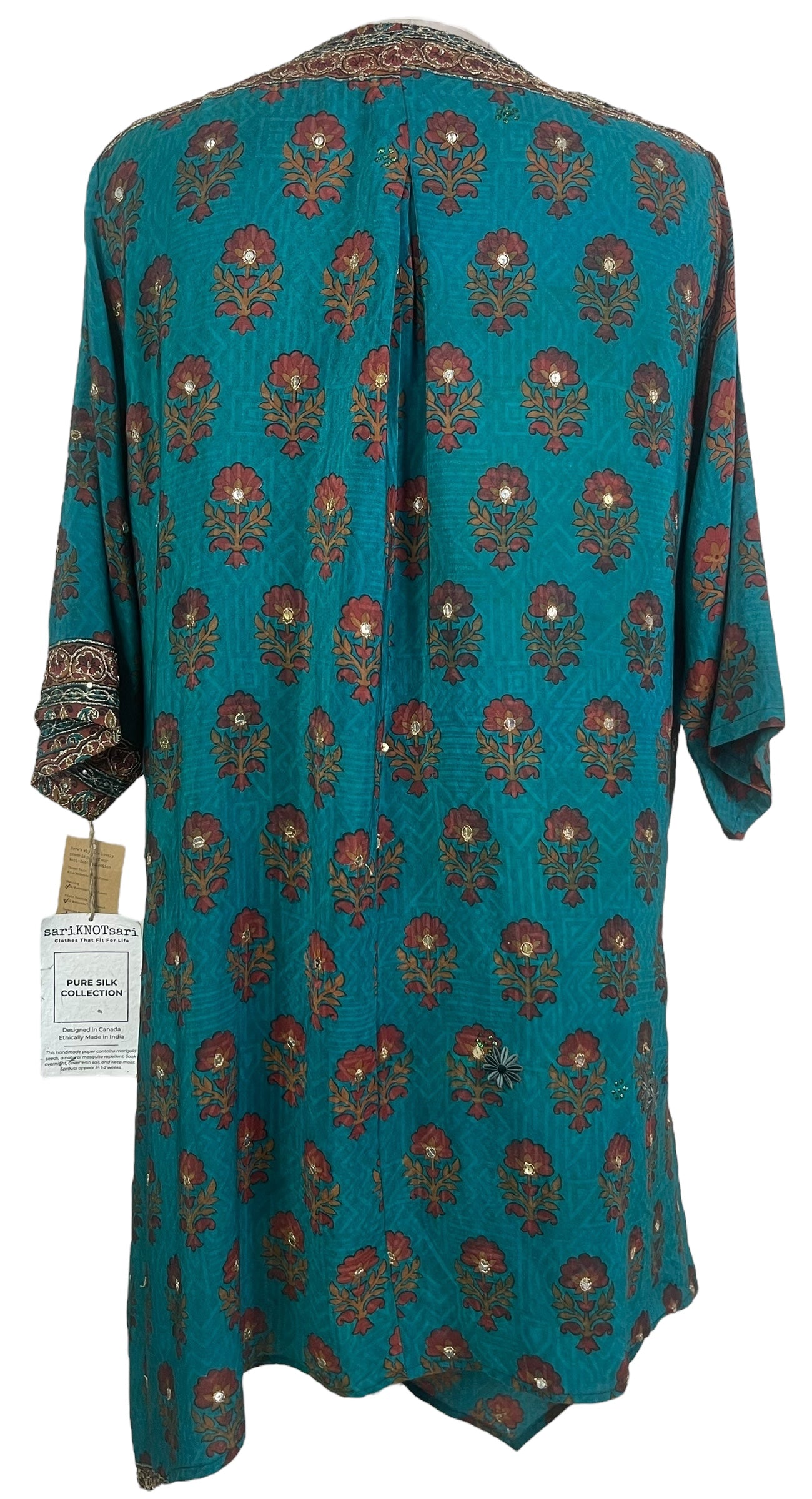 PRC7950 Wabi Sabi Pure Silk Self Pocket Tunic Dress