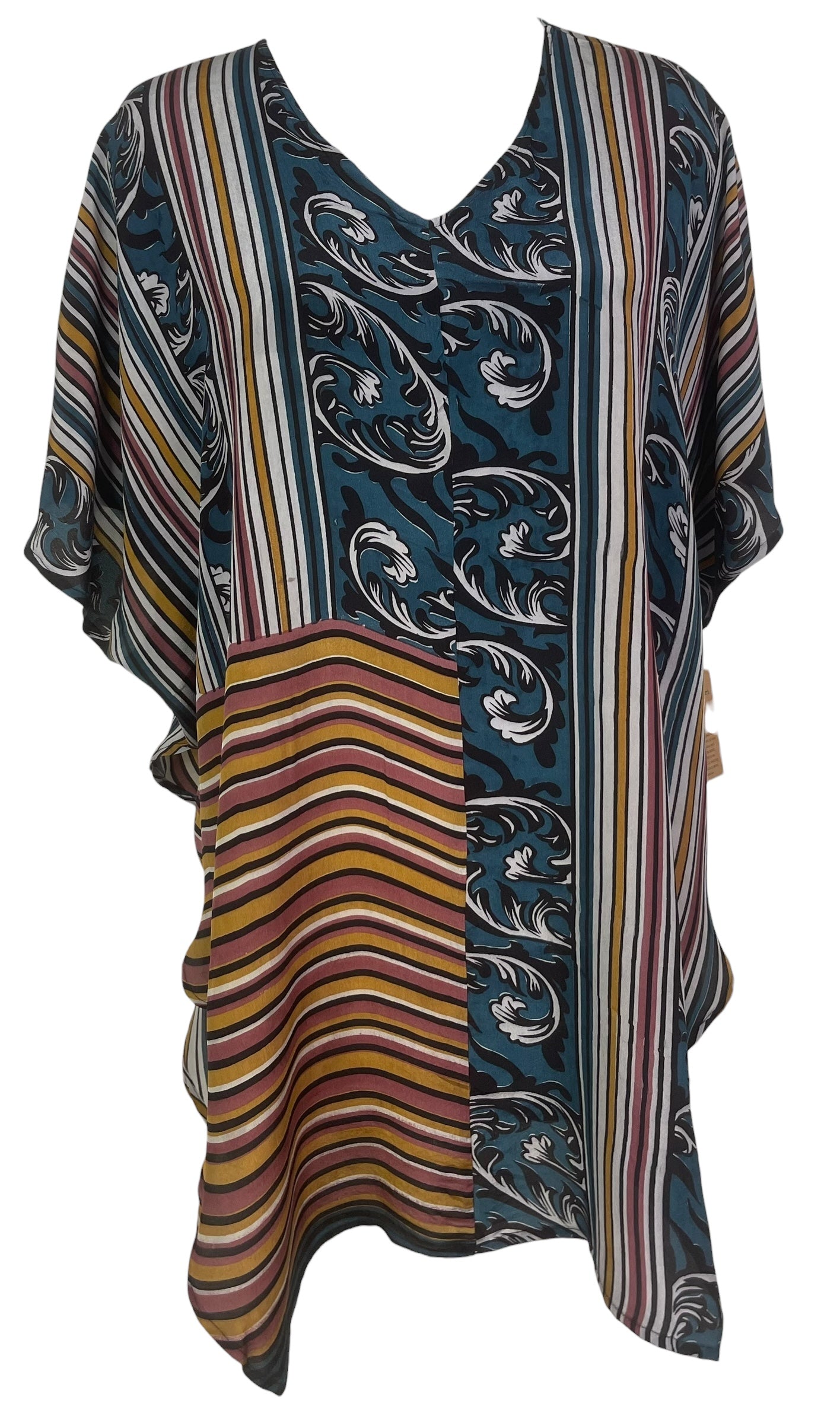 PREVIEW PRC8607 Wabi Sabi Pure Silk Waterfall Top by FEBRUARY2026 – Handmade ethical Waterfall Top from sariKNOTsari using upcycled silk. Designed in Canada for travel and slow fashion, loved from Toronto to LA to Sydney.