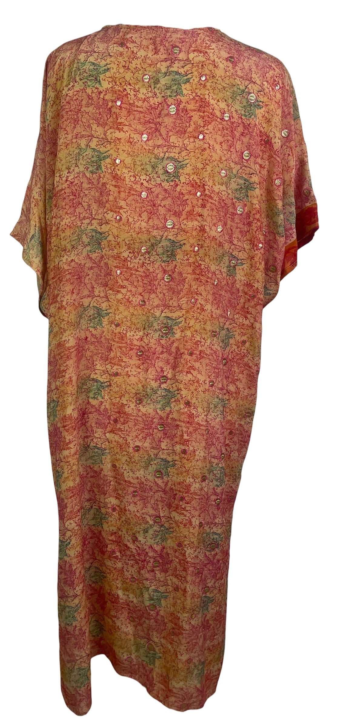 PRC8882 Avatar Long Pure Silk Kimono Sleeved Duster with Belt