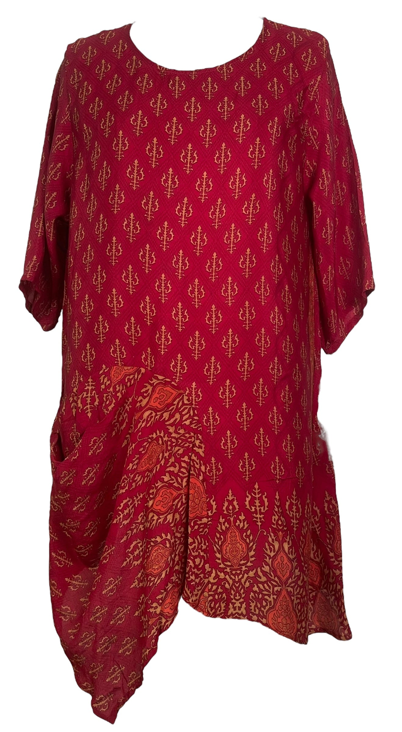 PRC7794 Avatar Pure Silk Self Pocket Tunic Dress