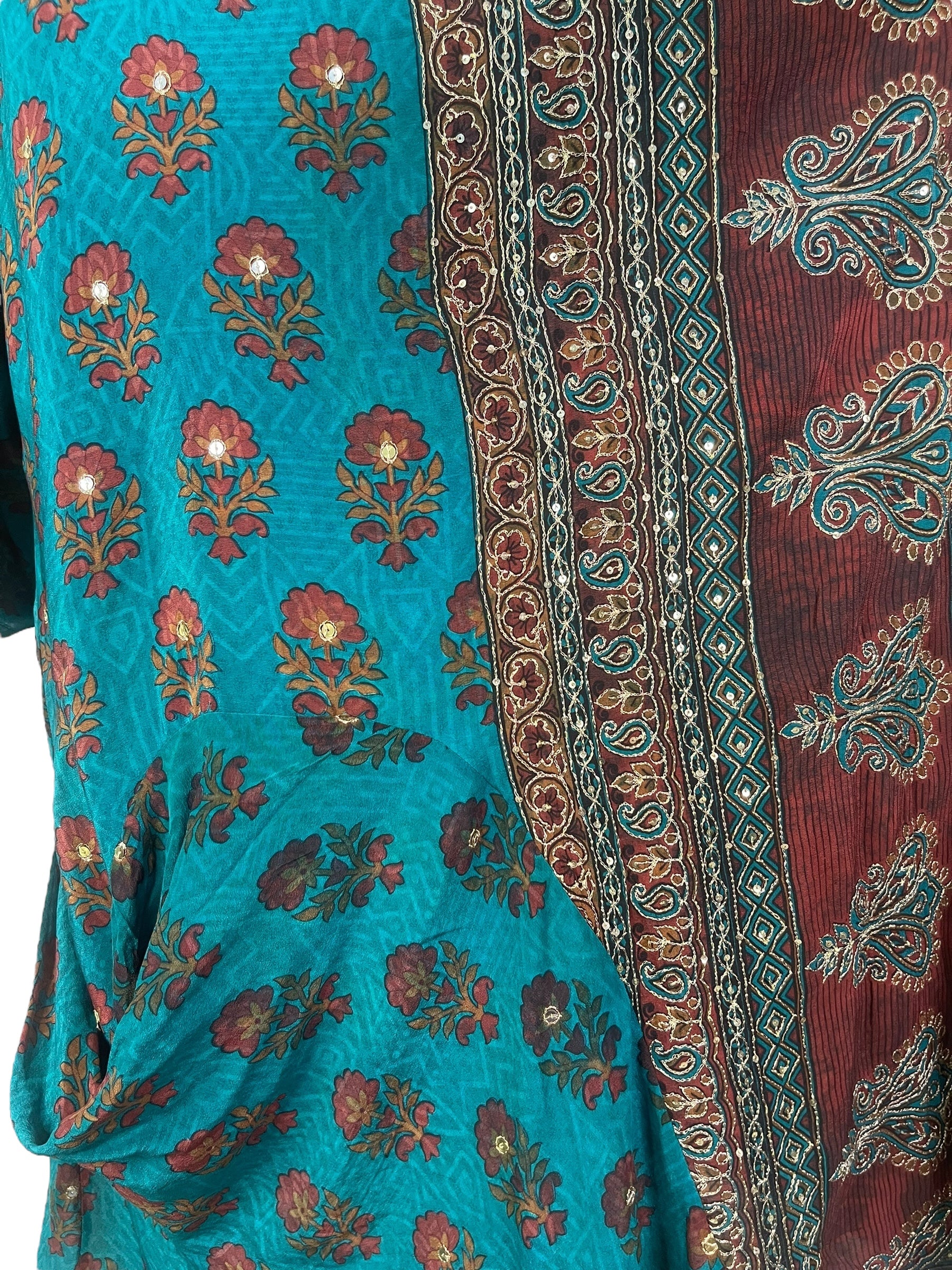 PRC7950 Wabi Sabi Pure Silk Self Pocket Tunic Dress